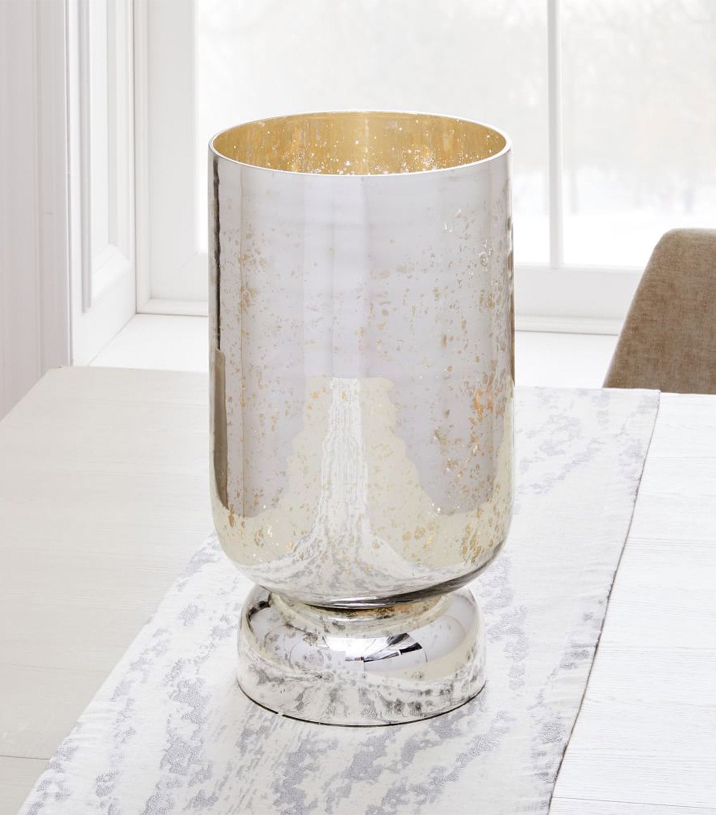 west elm Mercury Glass Hurricanes - Silver