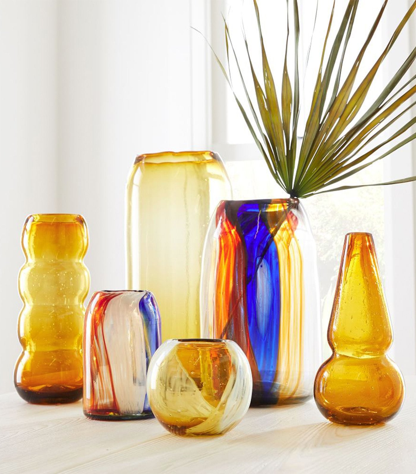 west elm Diego Olivero Mexican Glass Art Hurricane - Multicolor