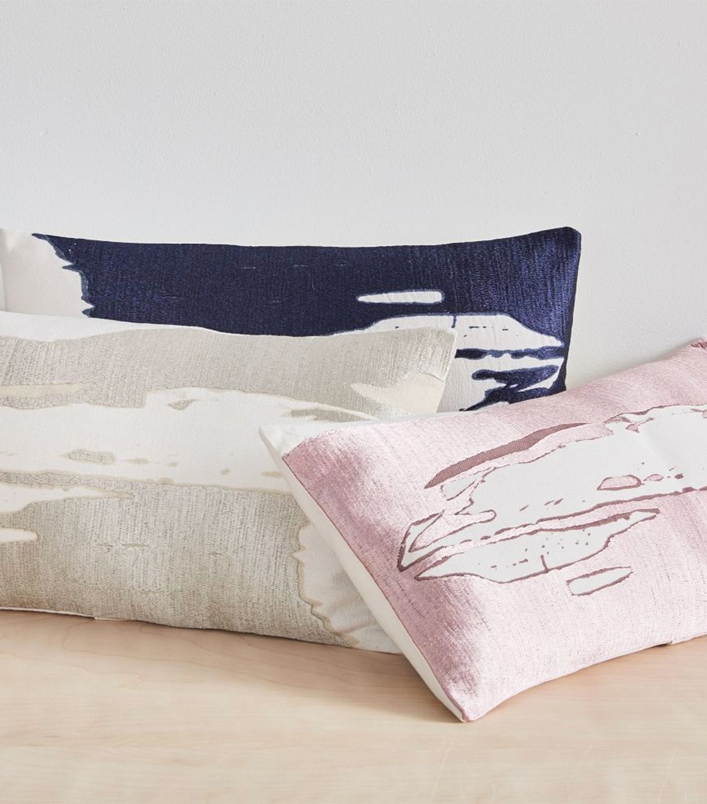 west elm Ink Abstract Lumbar Pillow Cover - Platinum