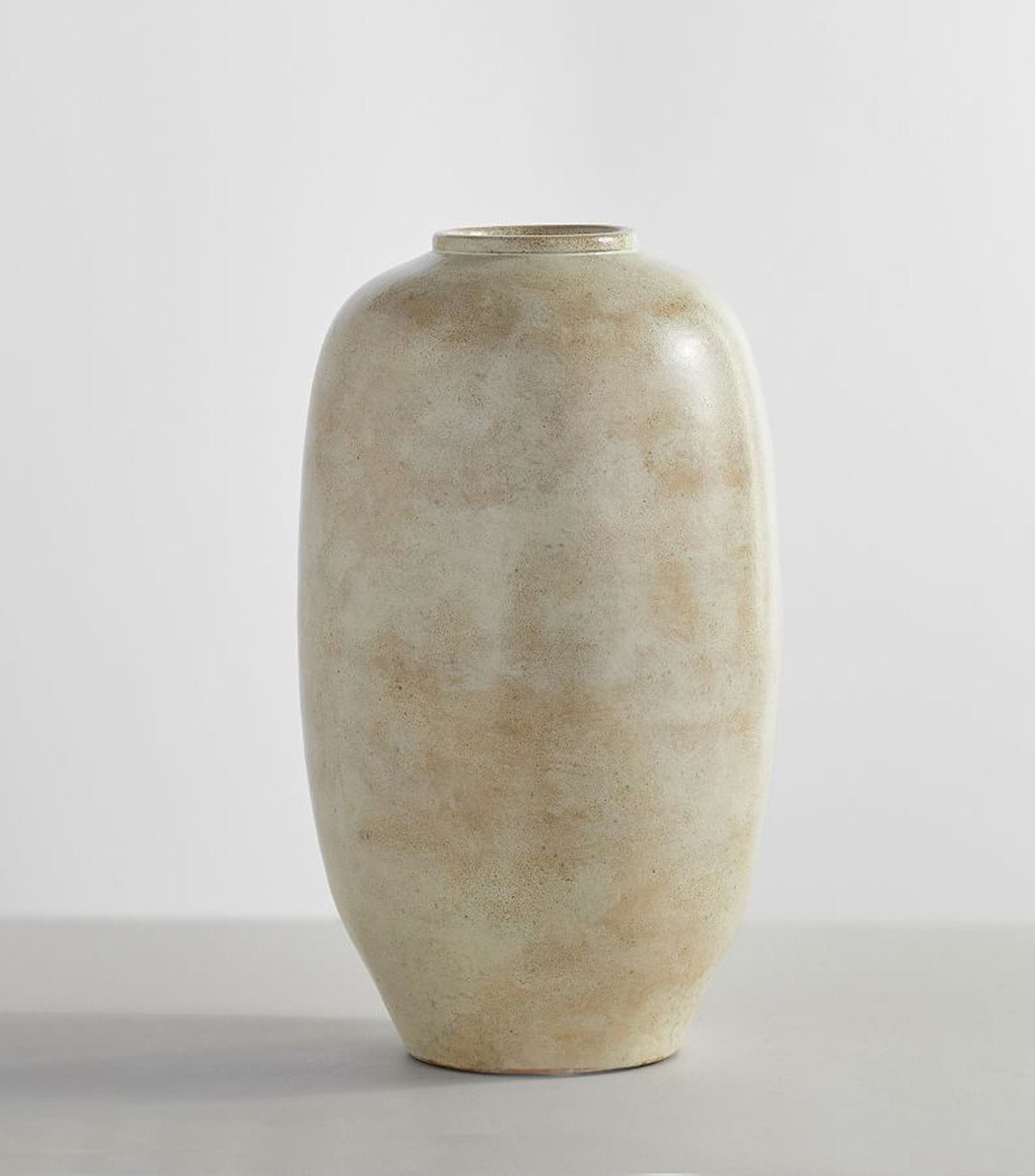 Pottery Barn Artisan Hand Painted Terra Cotta Vase - Tall Round