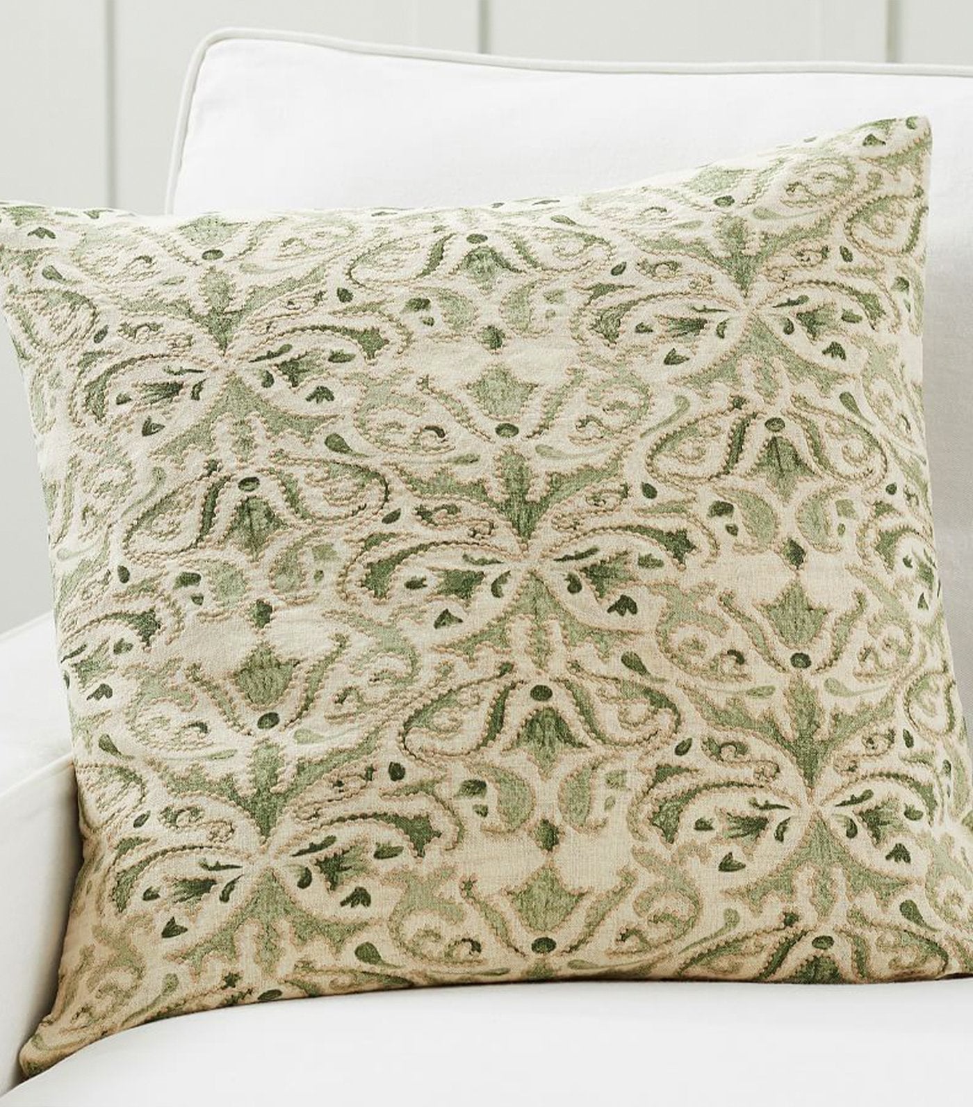 Pottery Barn Reilley Linen Embroidered Pillow Cover
