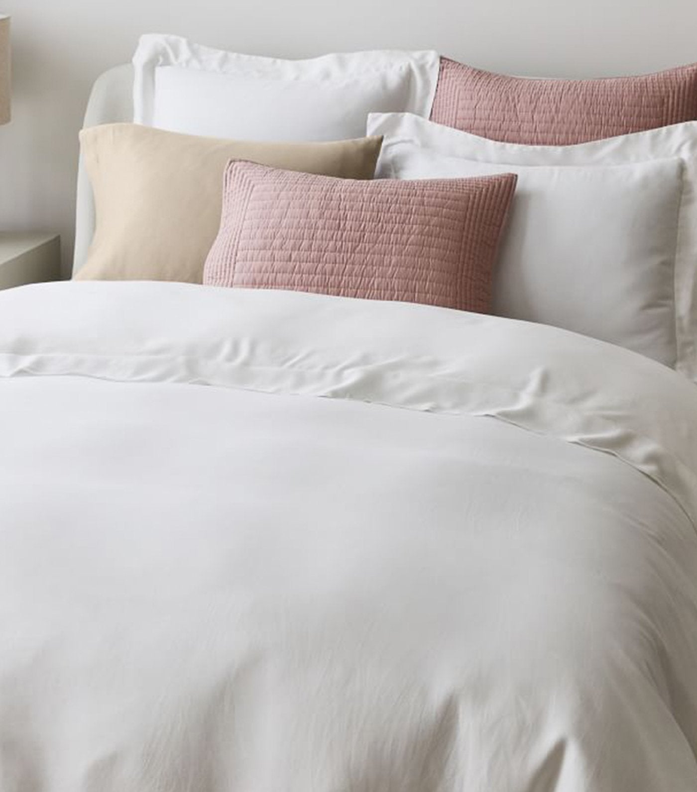 west elm Brushed TENCEL™ Flange Duvet Cover & Shams - White