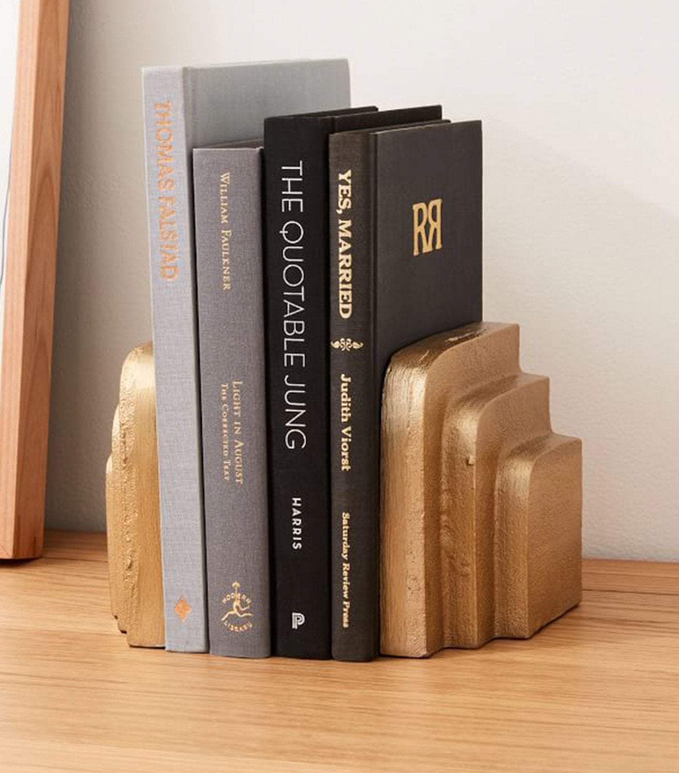 west elm Polished Brass Stepped Bookends - Set of 2
