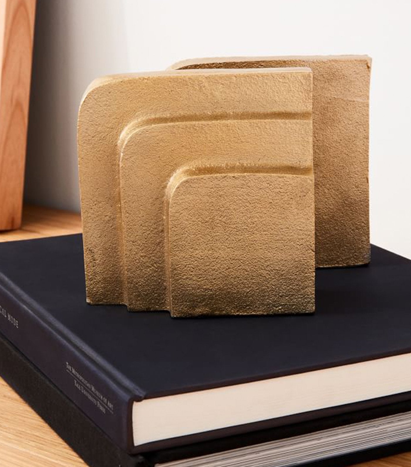 west elm Polished Brass Stepped Bookends - Set of 2