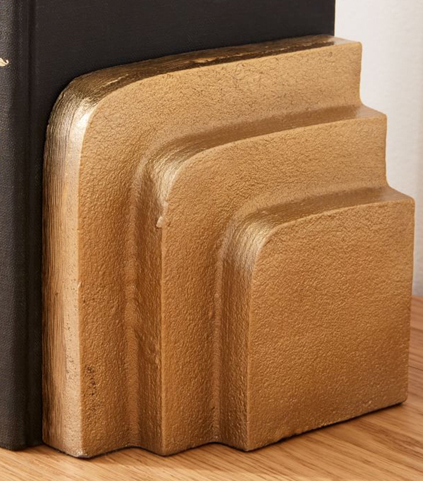 west elm Polished Brass Stepped Bookends - Set of 2