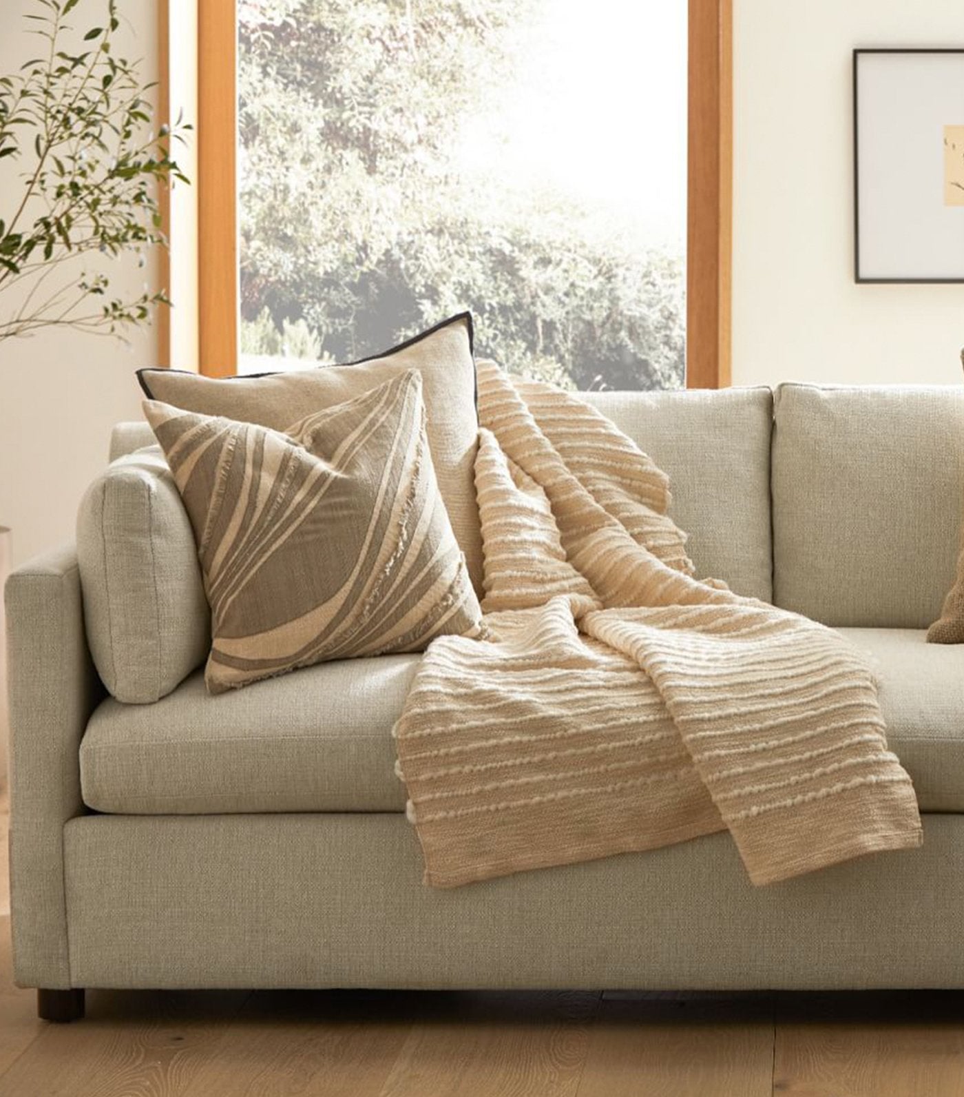 west elm Soft Corded Throw - Natural