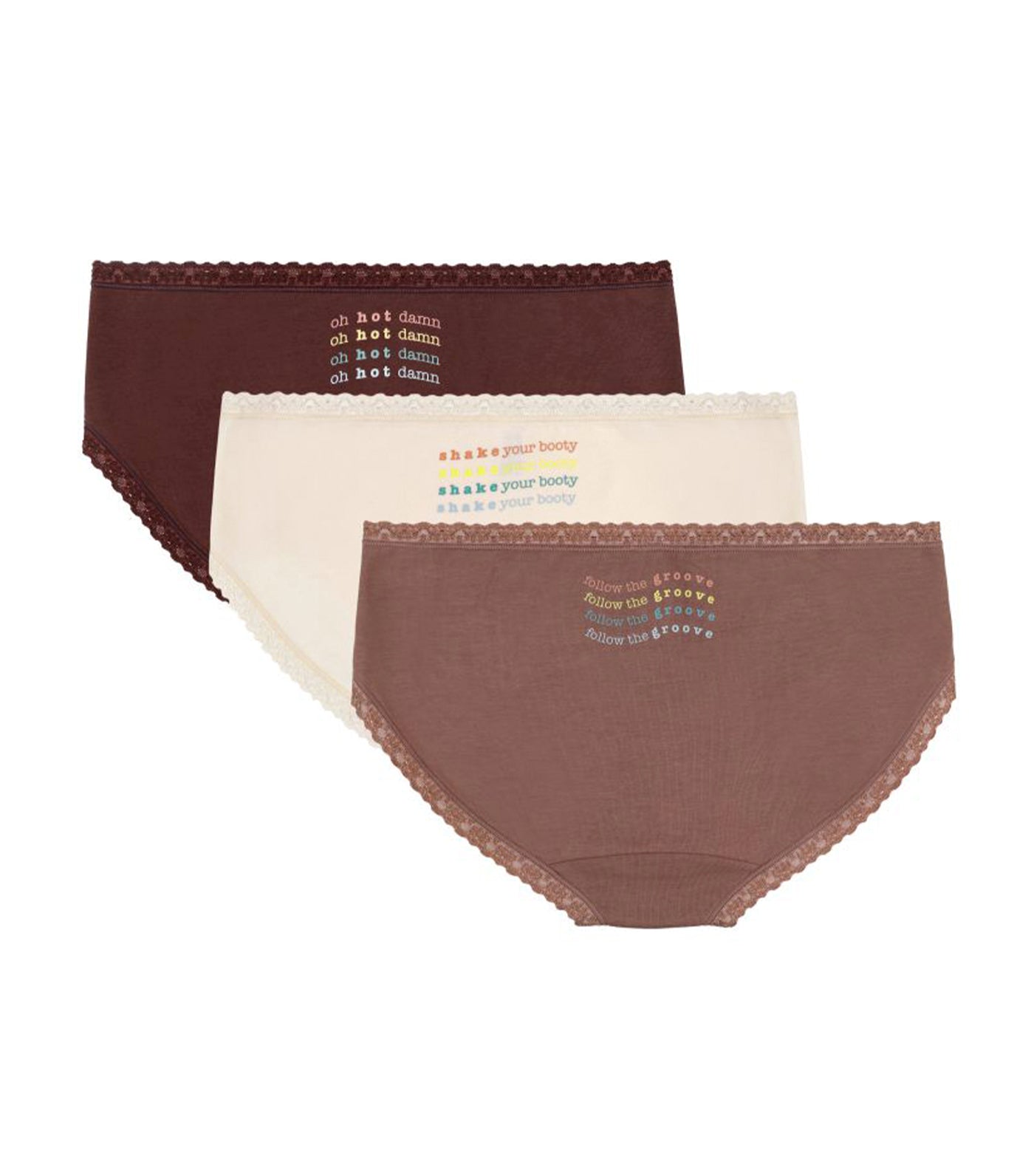 Sloggi Weekend 3pc Panty Pack Assorted Brown