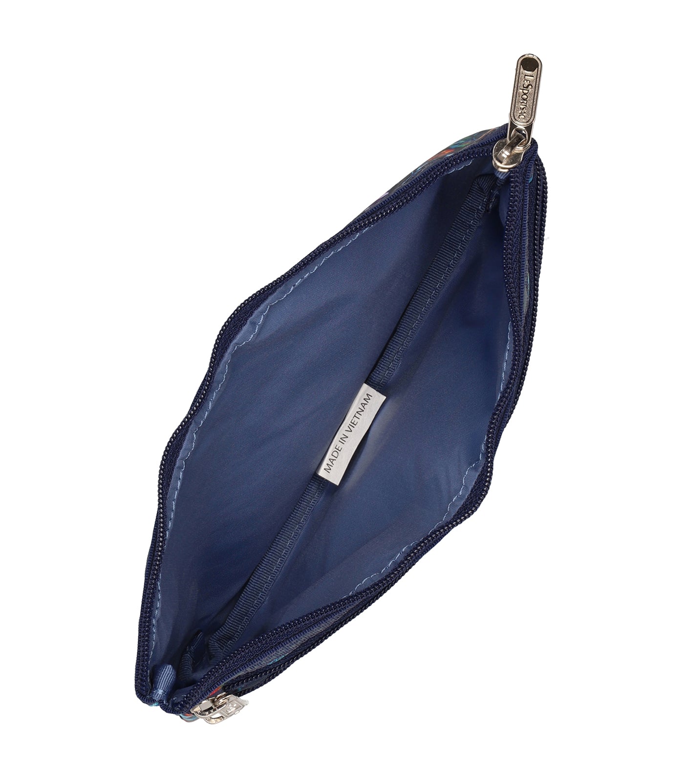 3-Zip Cosmetic Florescent Floral Bleu