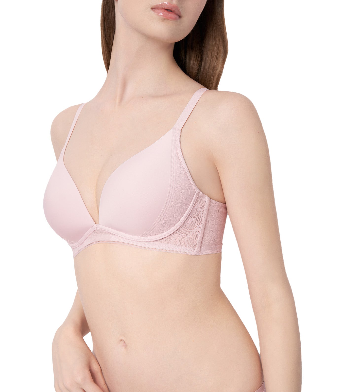 Decorative InsideOut NonWired Push-Up Bra Pale Pink