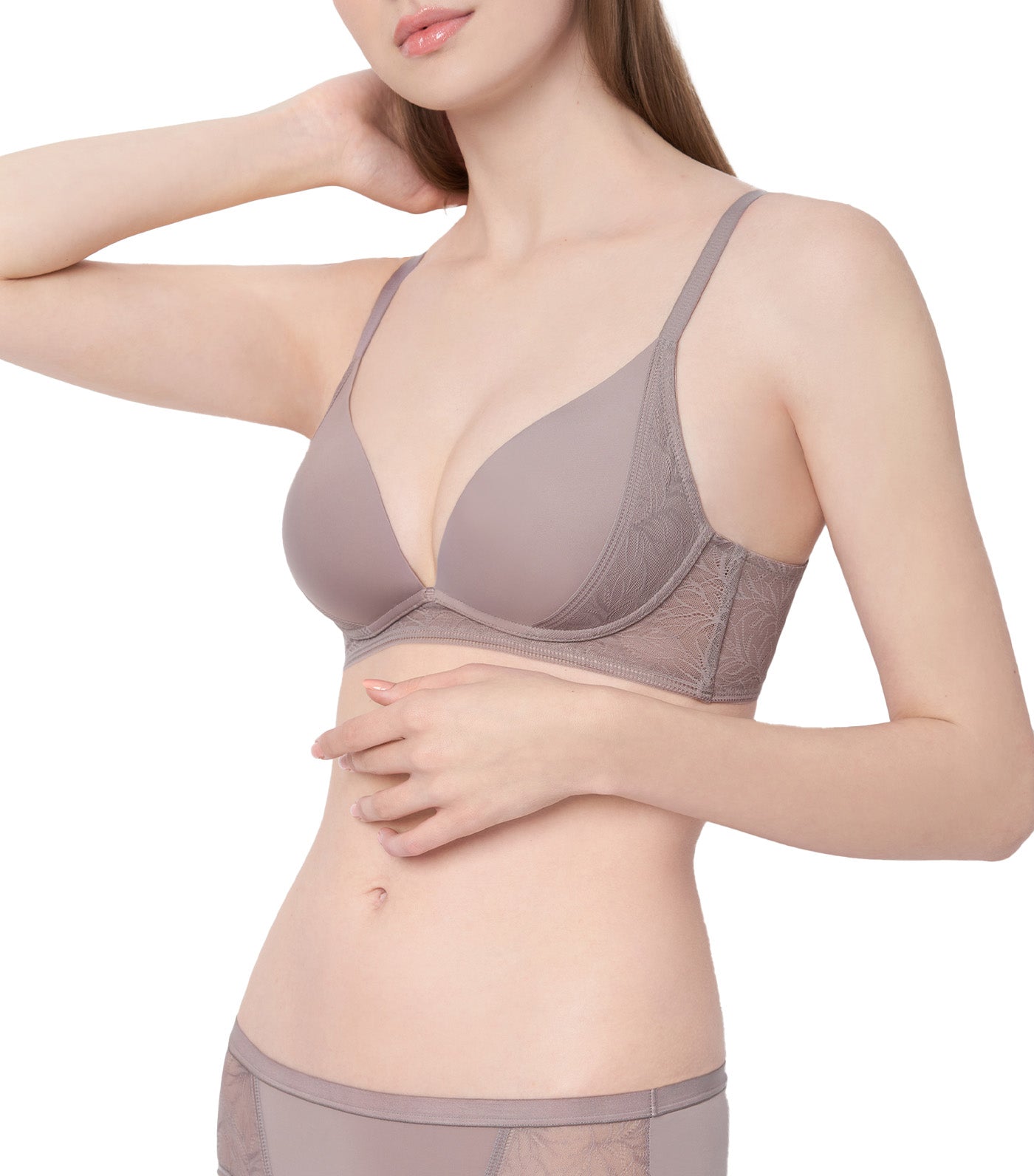 Decorative InsideOut NonWired Push-Up Bra Shadow Gray