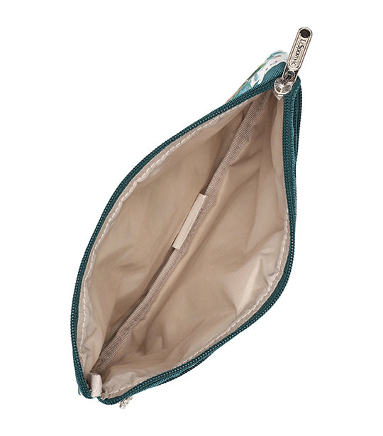 3-Zip Cosmetic Florescent Floral Blanc
