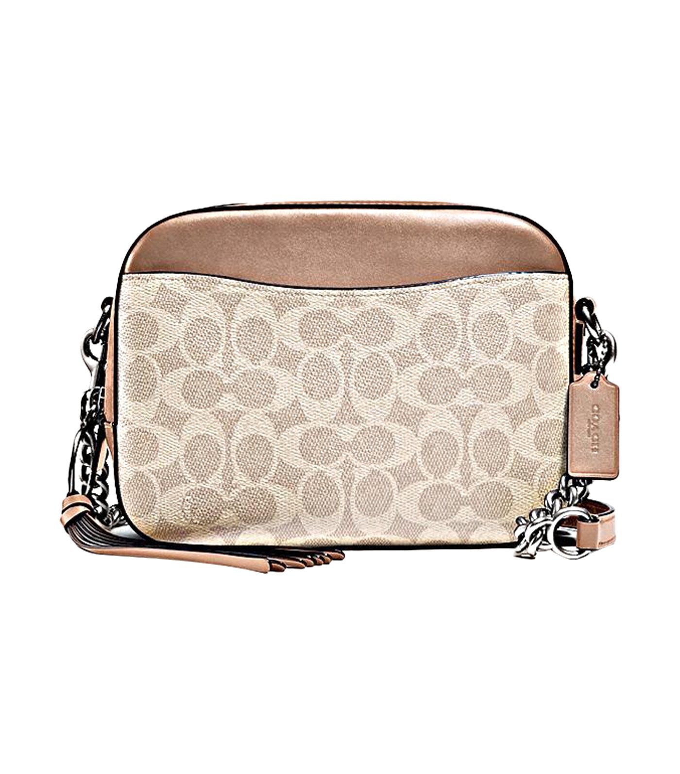 Camera Bag Signature Coated Canvas and Sand Taupe