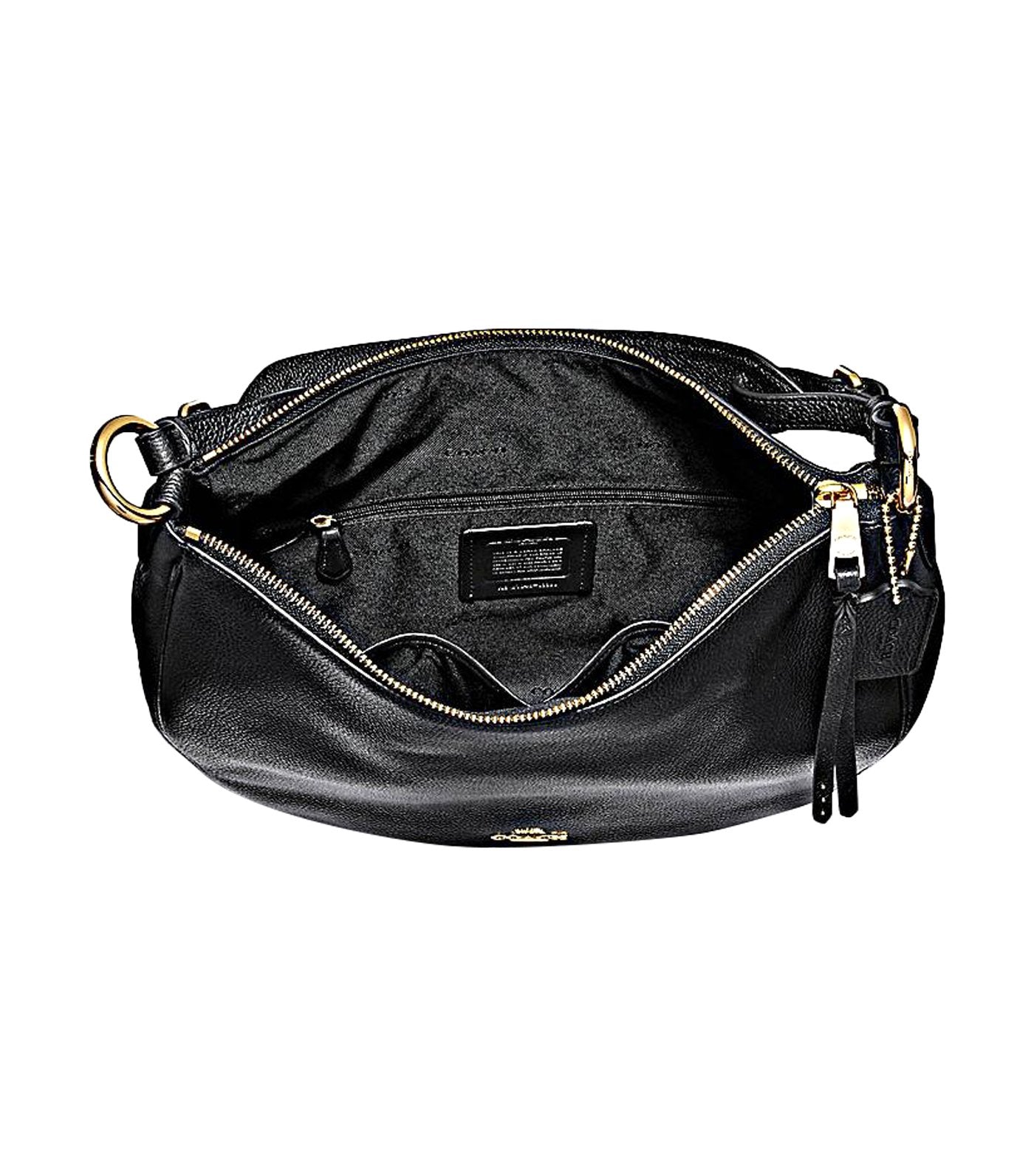 Sutton Leather Hobo Gold and Black