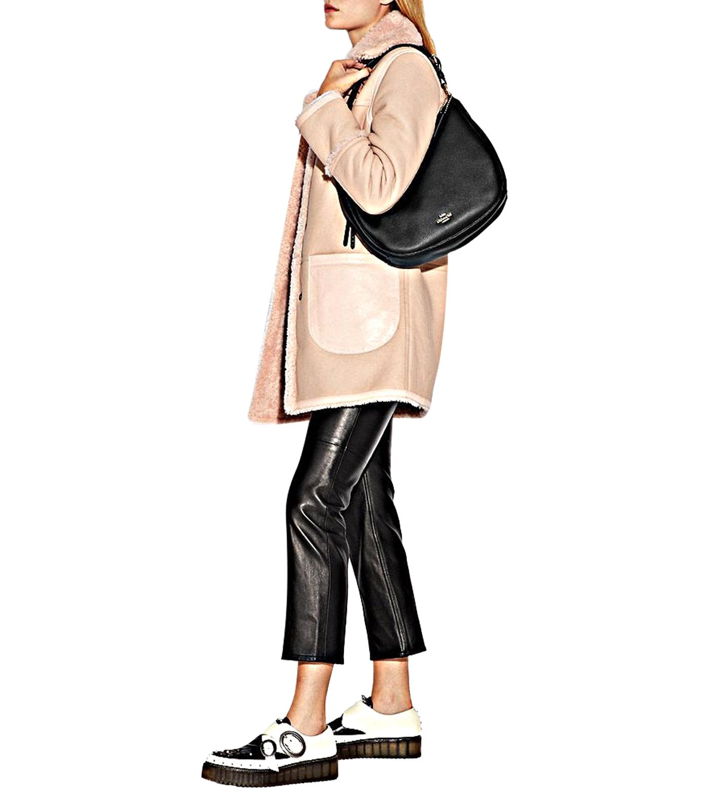 Sutton Leather Hobo Gold and Black