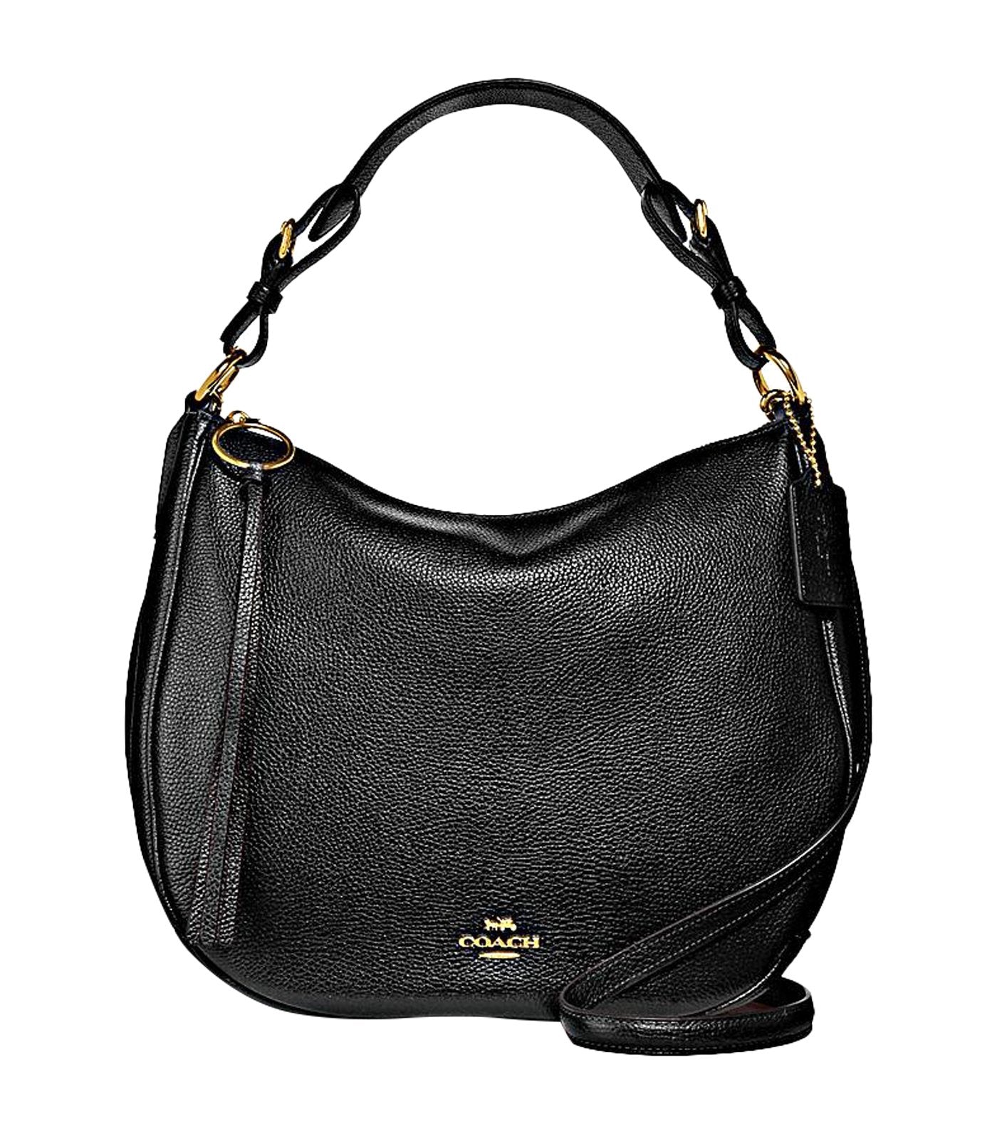 Sutton Leather Hobo Gold and Black