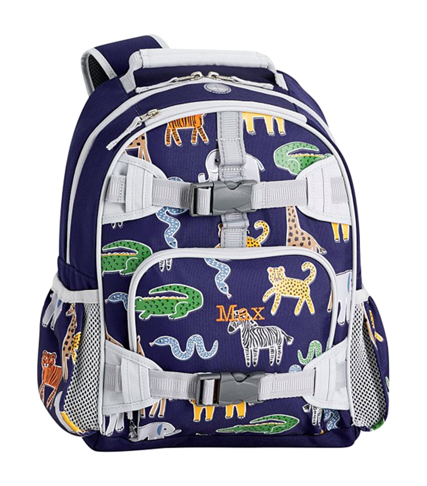 pottery barn kids mackenzie navy silly safari glow-in-the-dark backpacks small