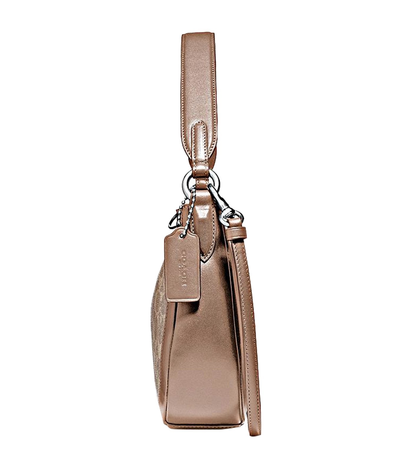 Sutton Signature Coated Canvas Hobo Crossbody Bag Sand Taupe