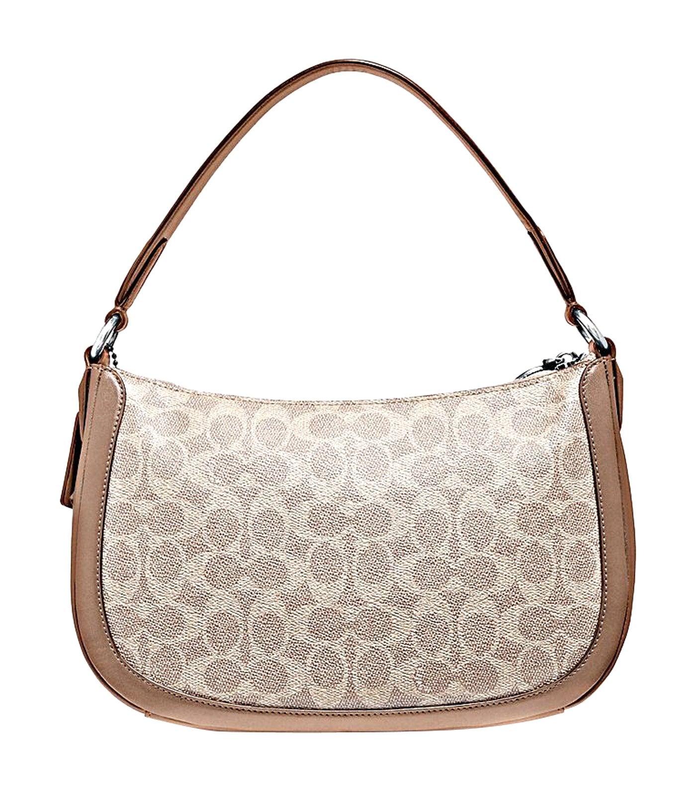 Sutton Signature Coated Canvas Hobo Crossbody Bag Sand Taupe