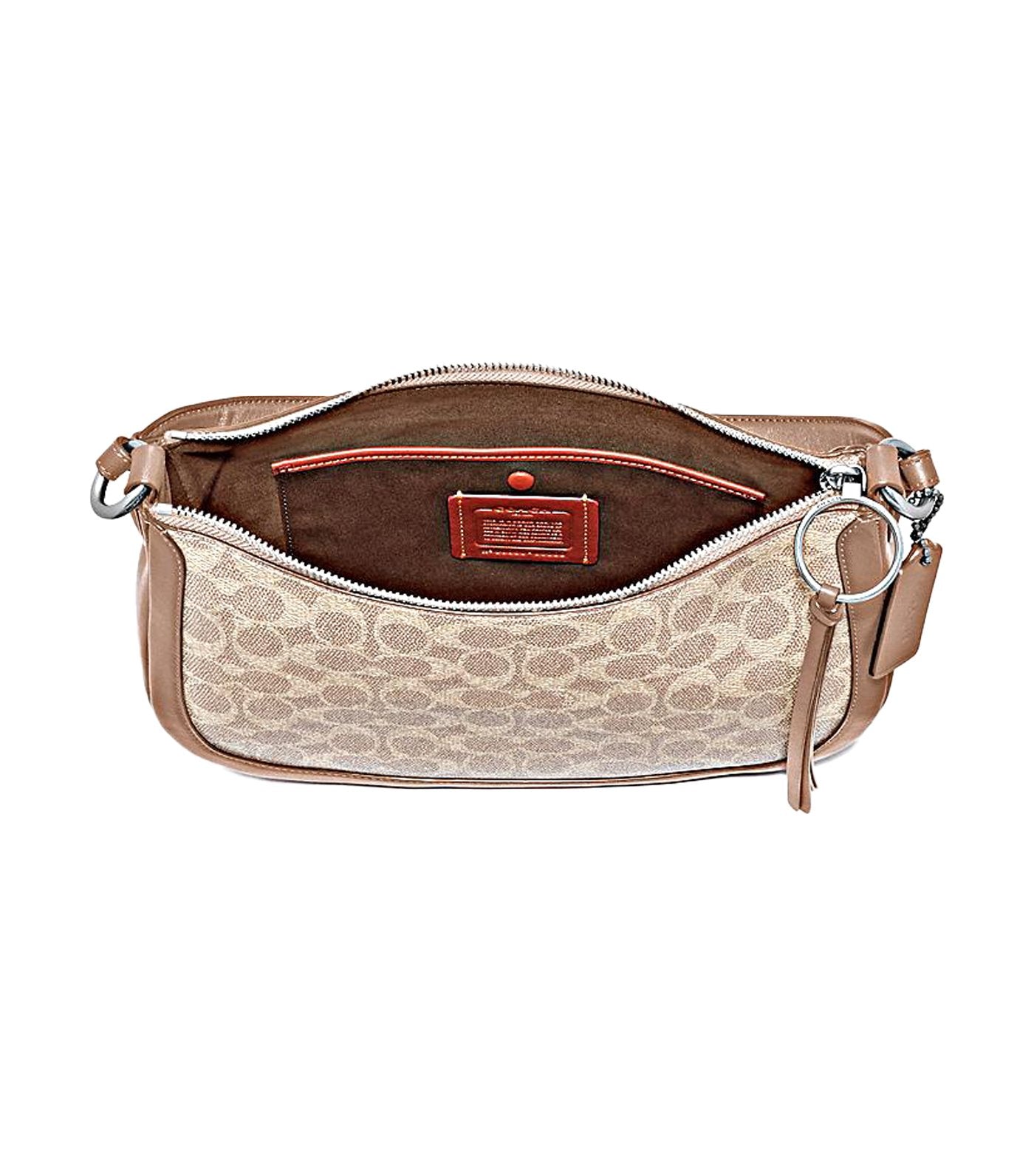 Sutton Signature Coated Canvas Hobo Crossbody Bag Sand Taupe