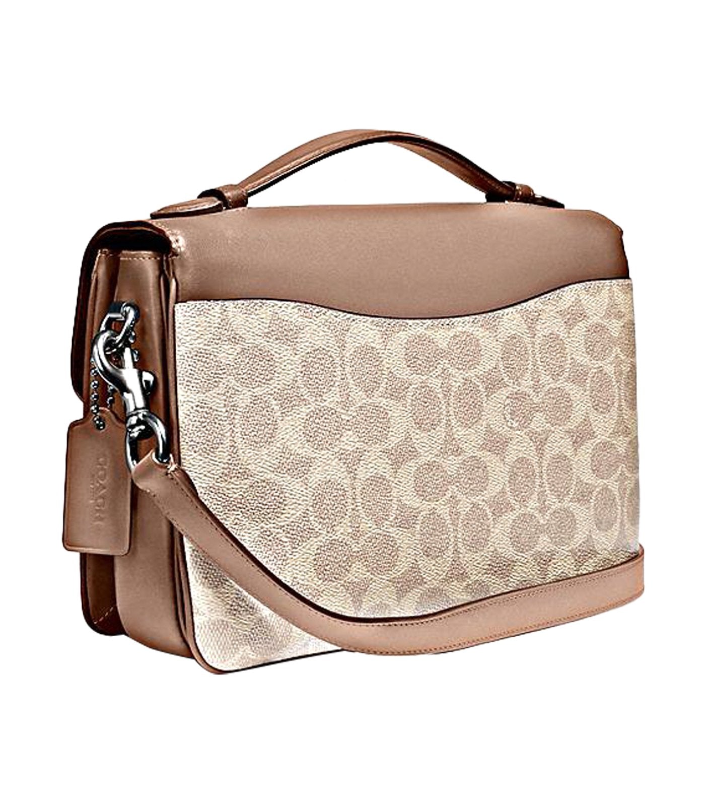 Cassie Signature Coated Canvas Crossbody Bag Sand Taupe