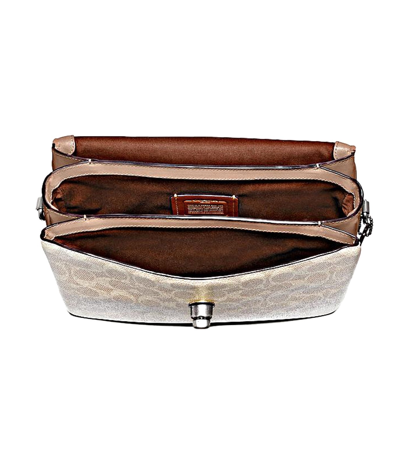 Cassie Signature Coated Canvas Crossbody Bag Sand Taupe