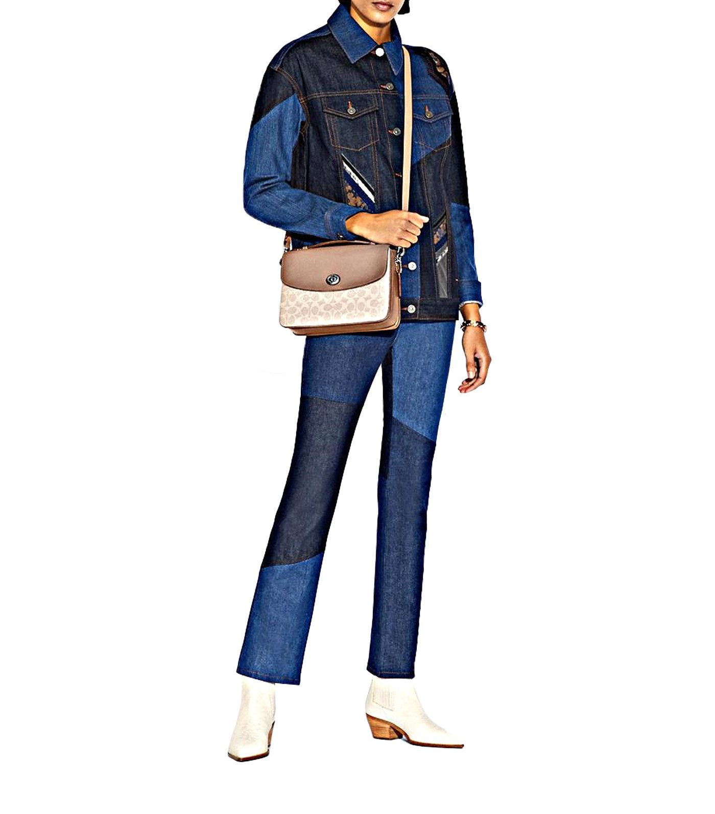 Cassie Signature Coated Canvas Crossbody Bag Sand Taupe