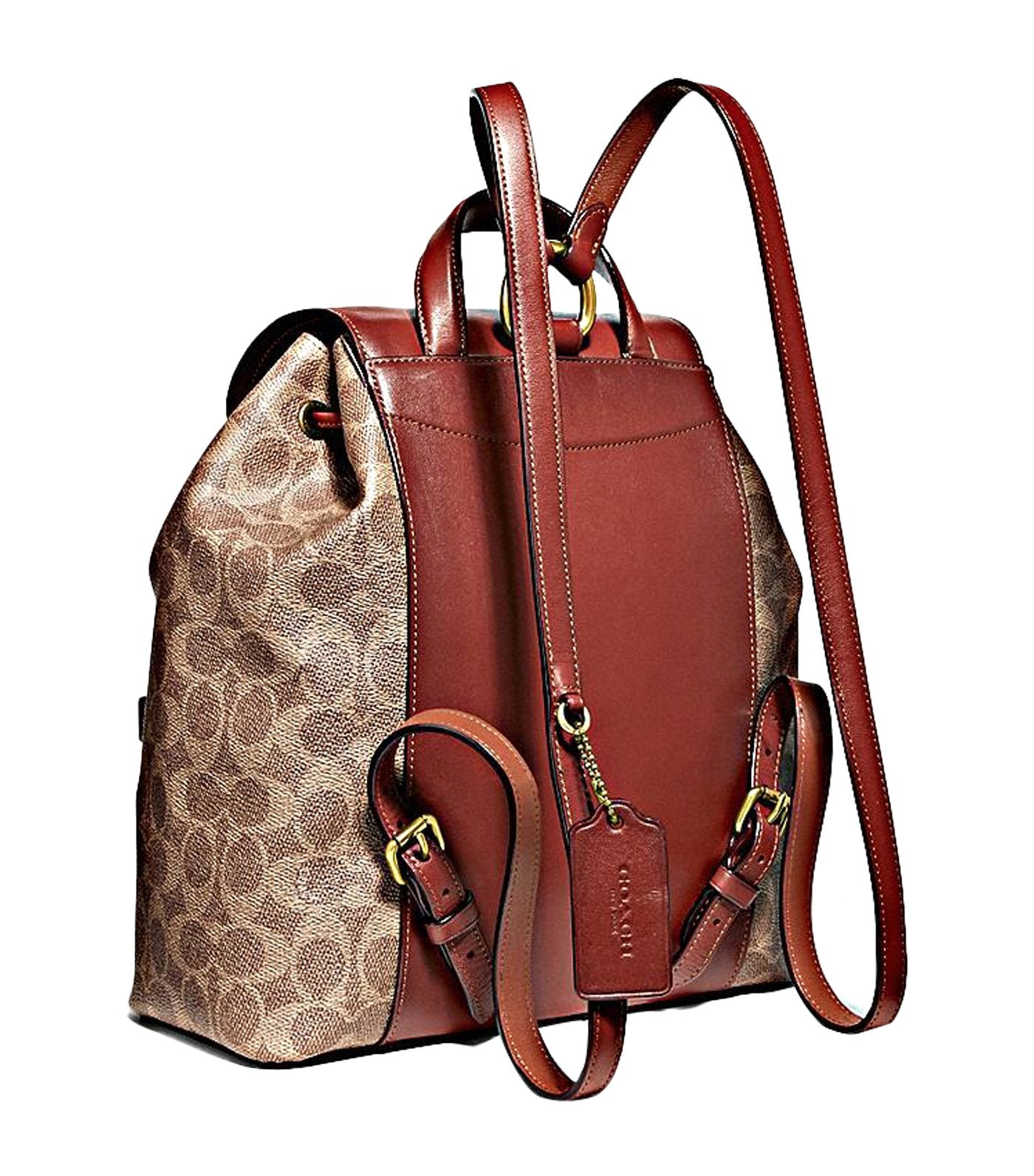 Evie Signature Coated Canvas Backpack Tan