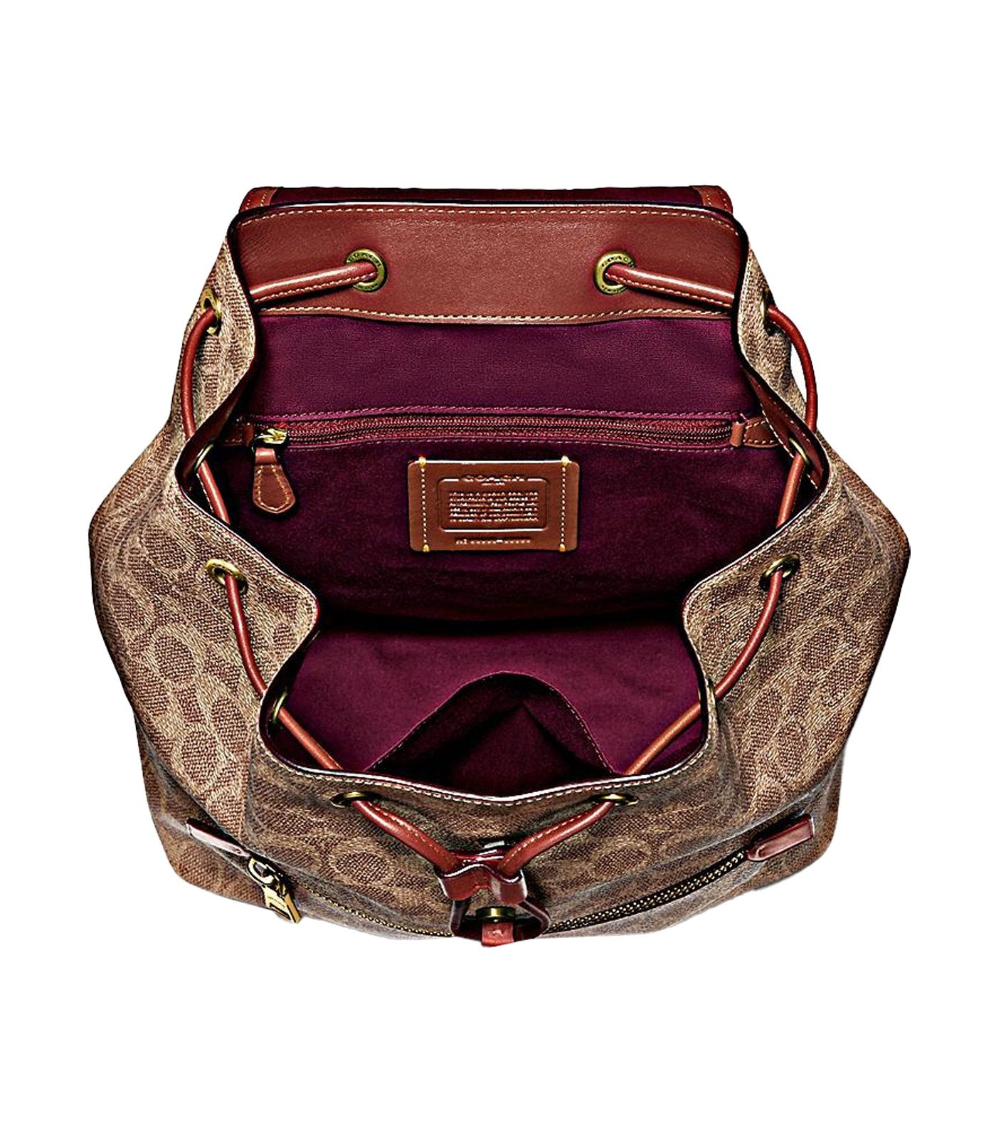 Evie Signature Coated Canvas Backpack Tan