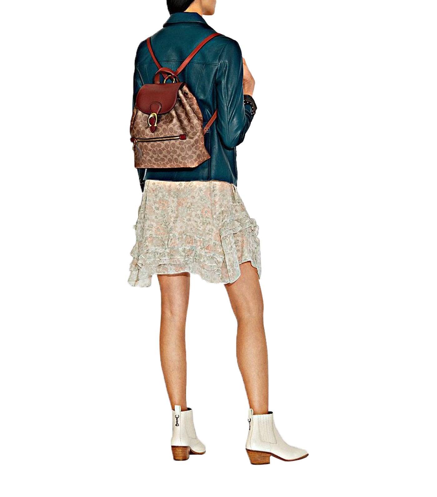 Evie Signature Coated Canvas Backpack Tan