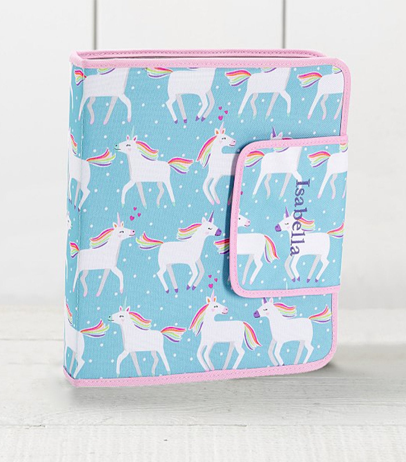 pottery barn kids mackenzie aqua unicorn parade homework holder