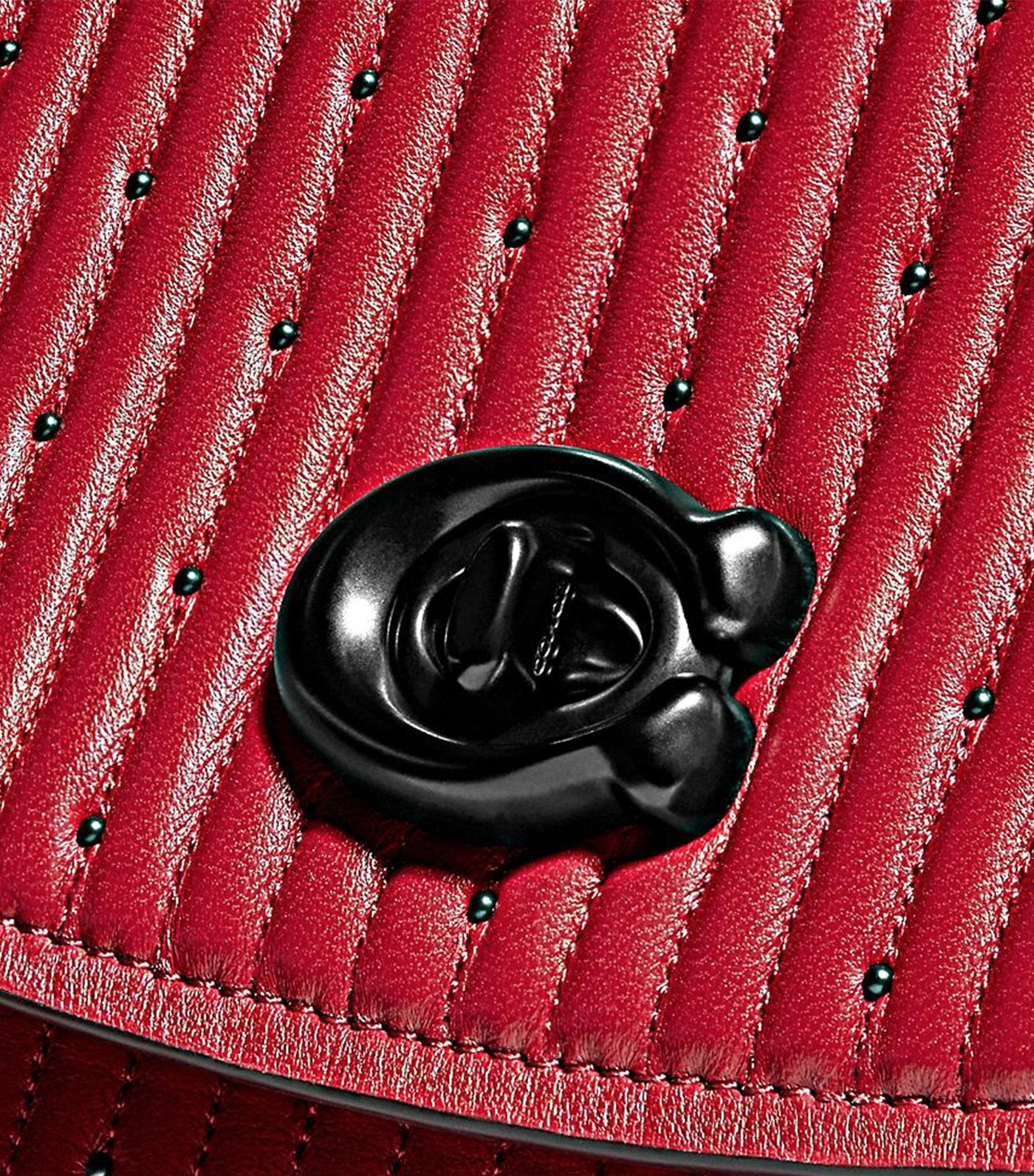 Parker Top Handle with Quilting and Rivets Red Apple