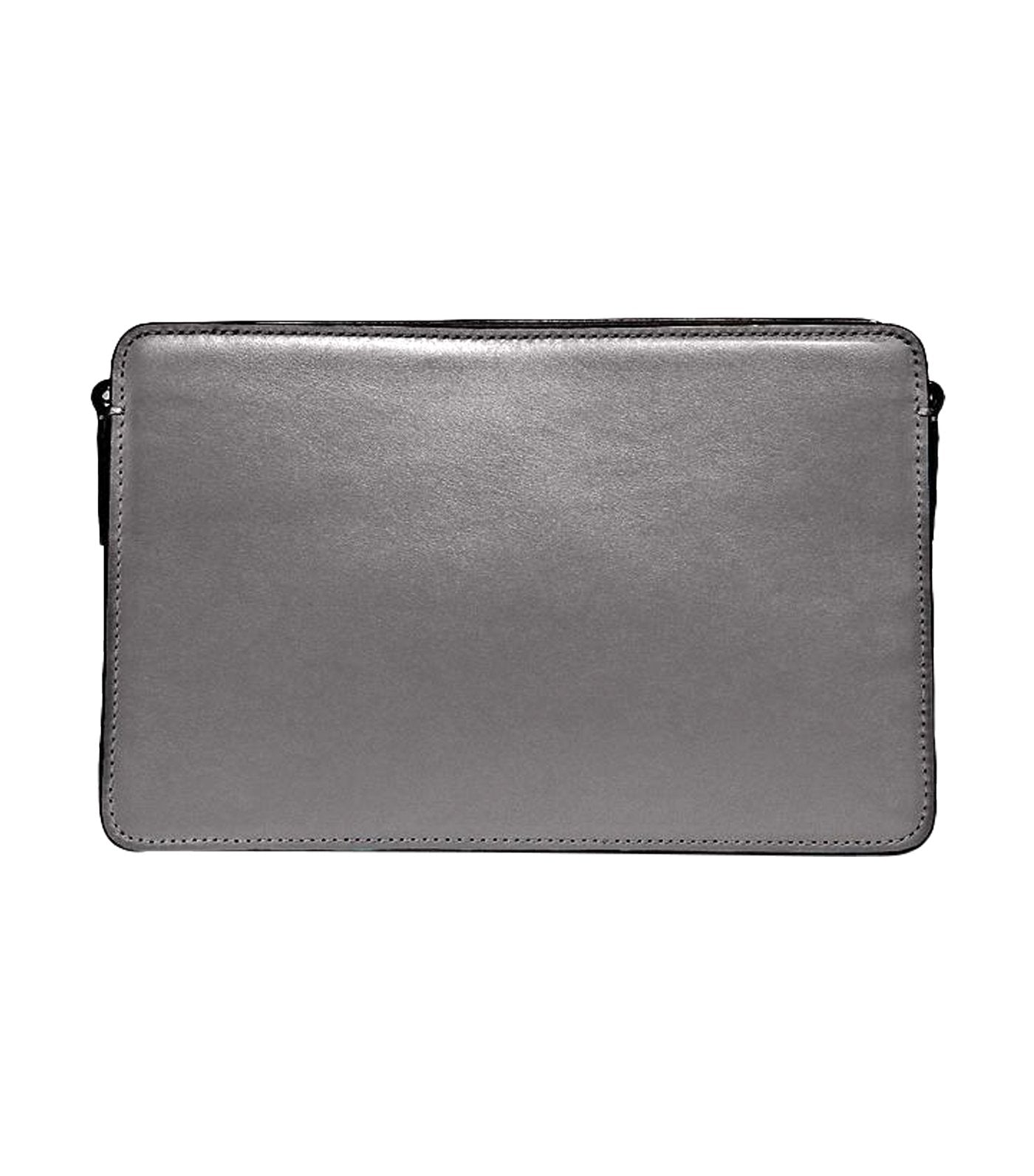 Signature Chain Leather Crossbody Heather Gray