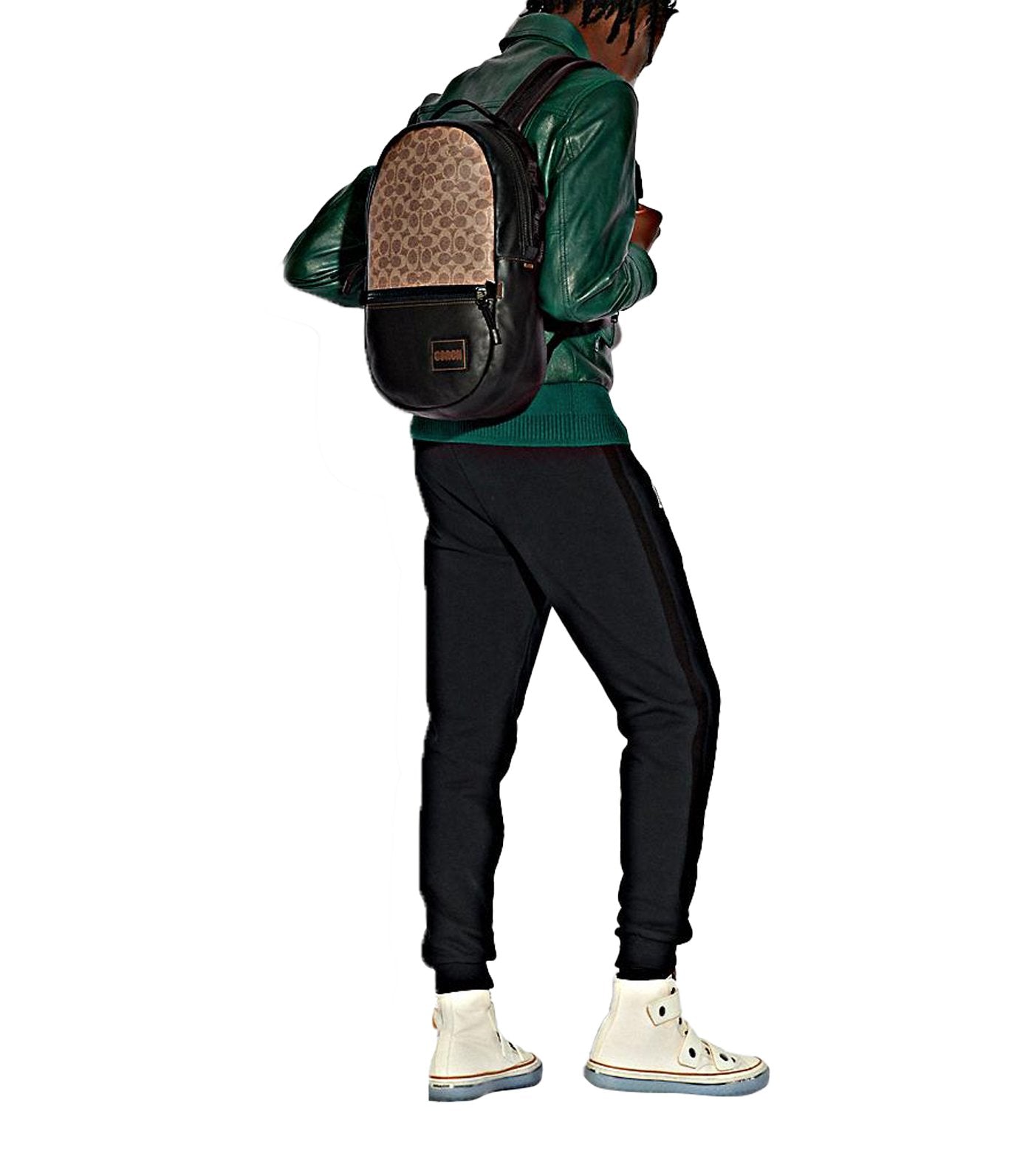 Pacer Signature Coated Canvas Backpack Khaki