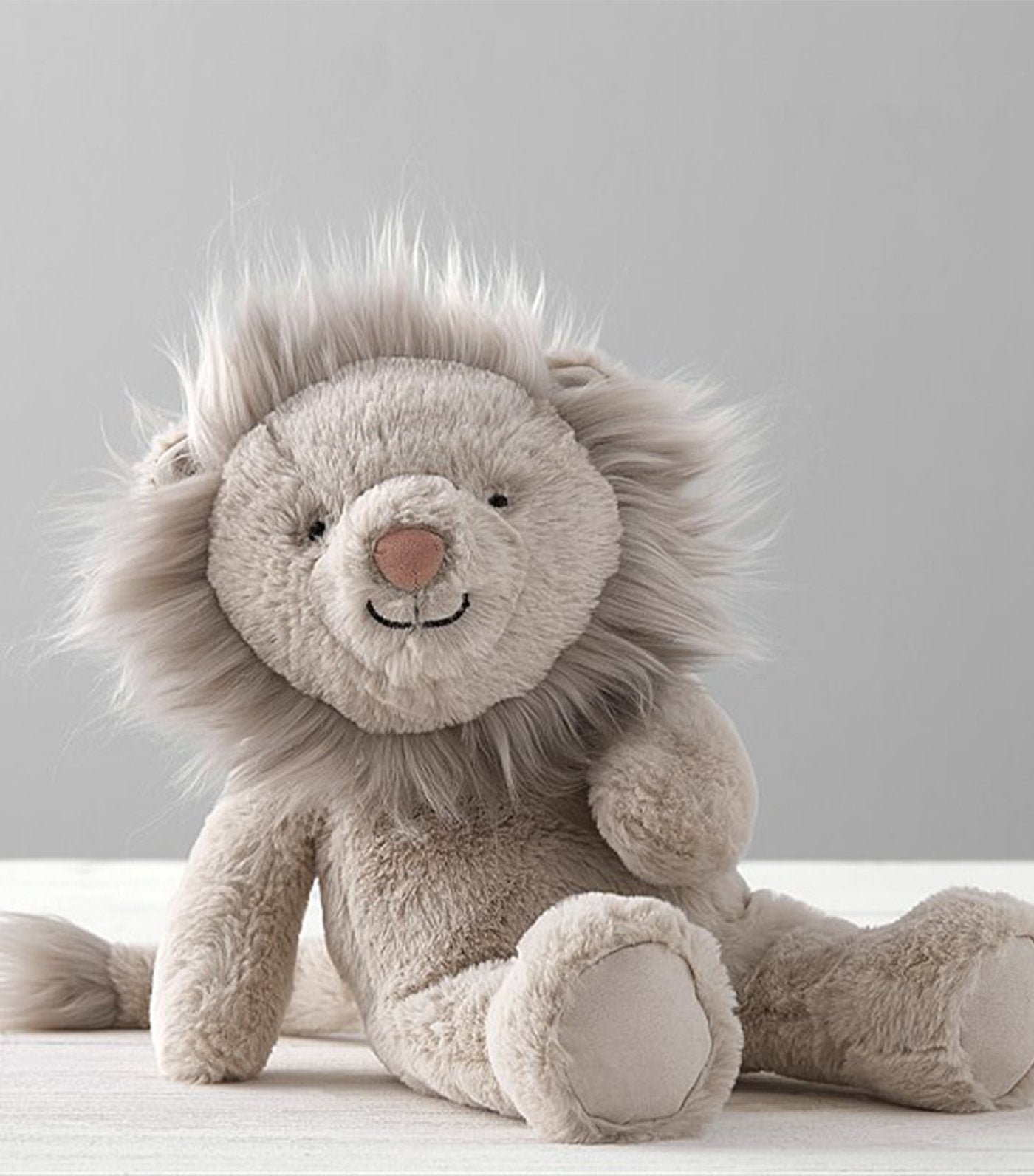 pottery barn kids taupe lion critter plush small