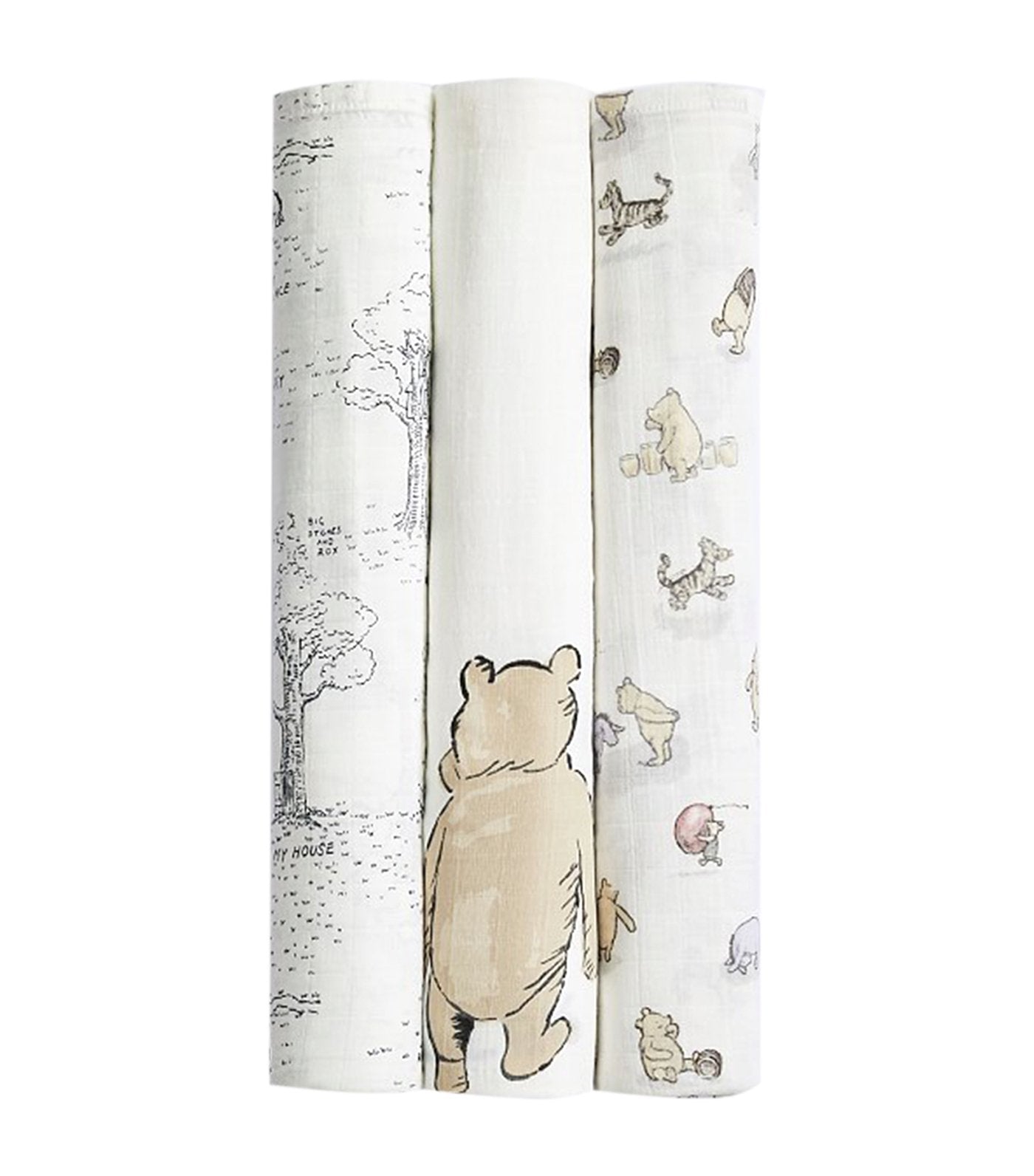 pottery barn kids disney winnie the pooh organic muslin swaddle set