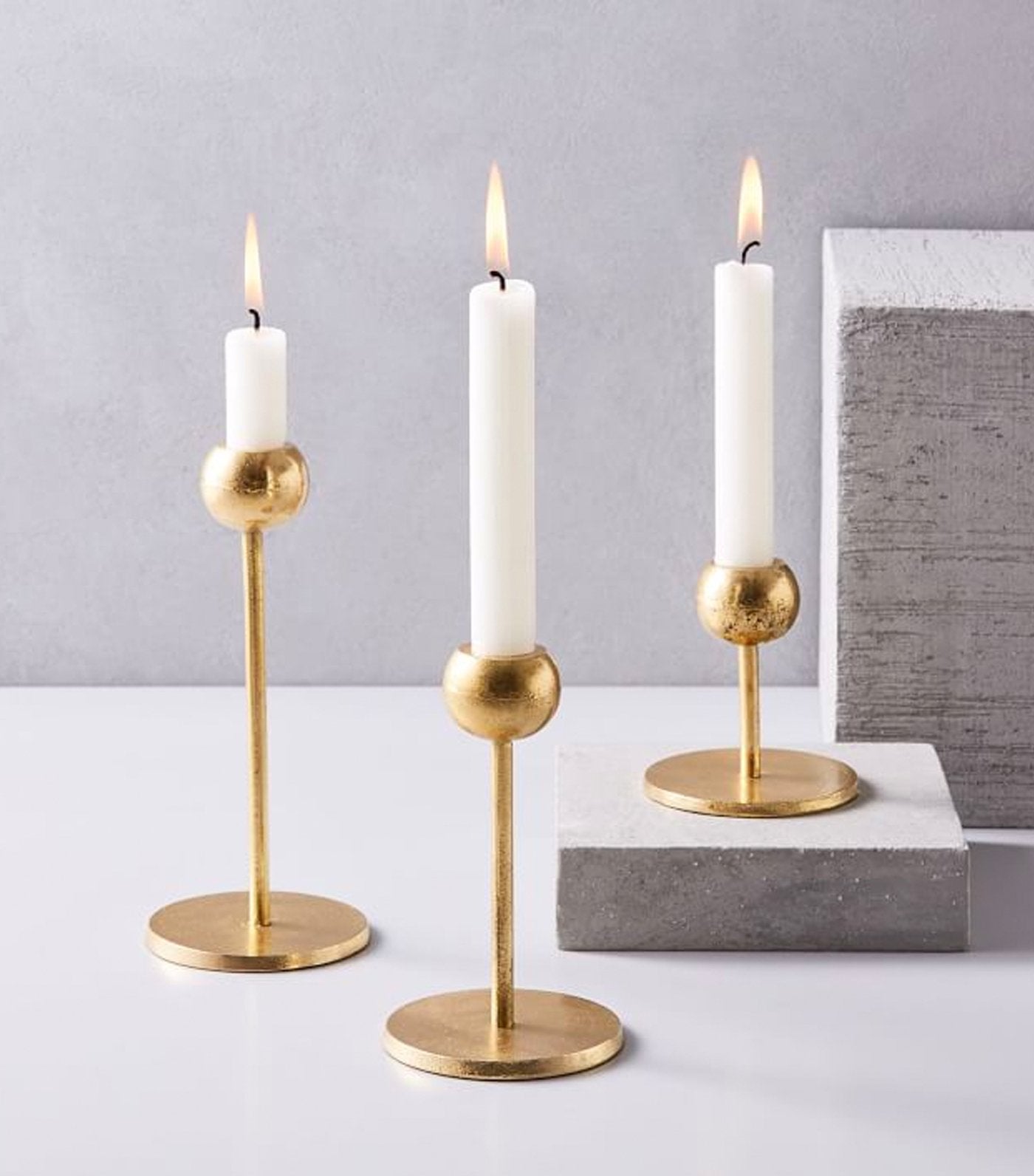 West Elm Aaron Probyn Brass Candleholder
