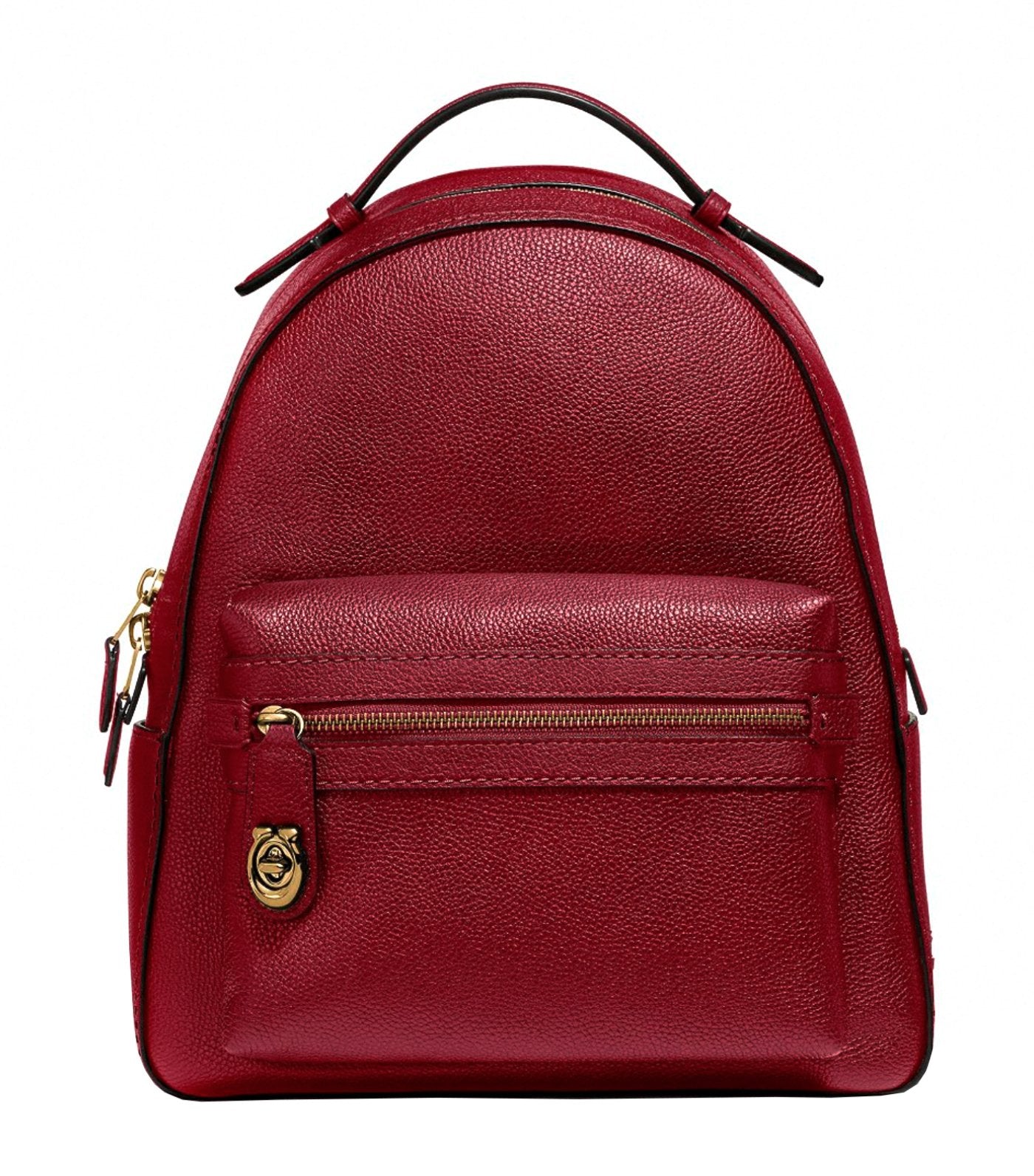 Campus Leather Backpack Deep Red