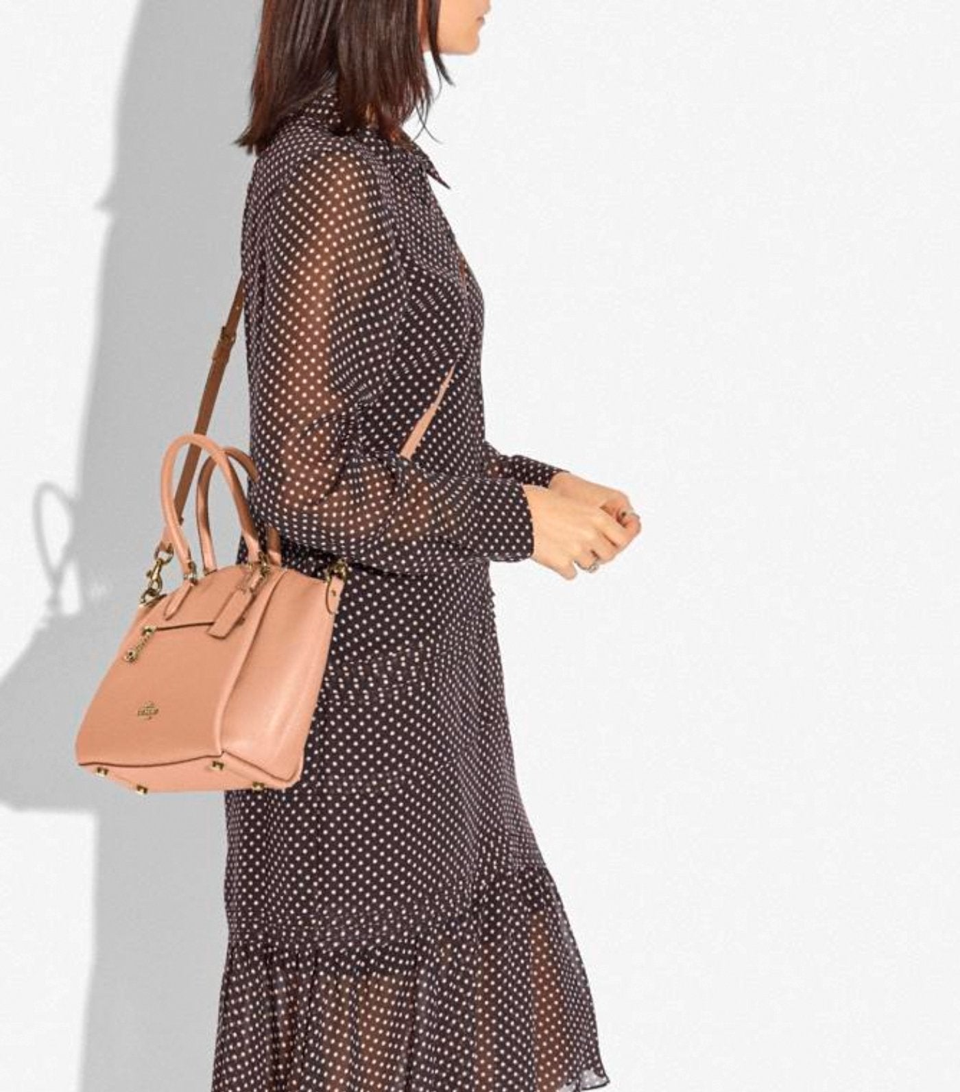 Elise Leather Satchel Taupe