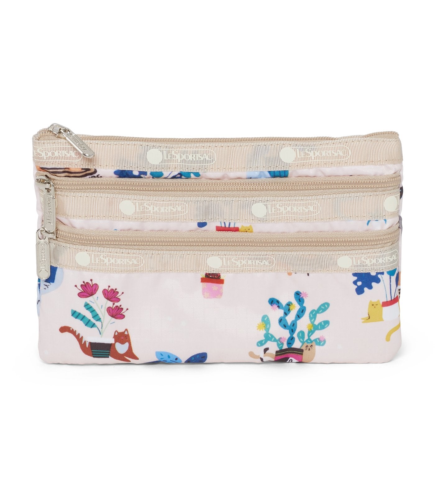 3-Zip Cosmetic Bag Comfy Cats