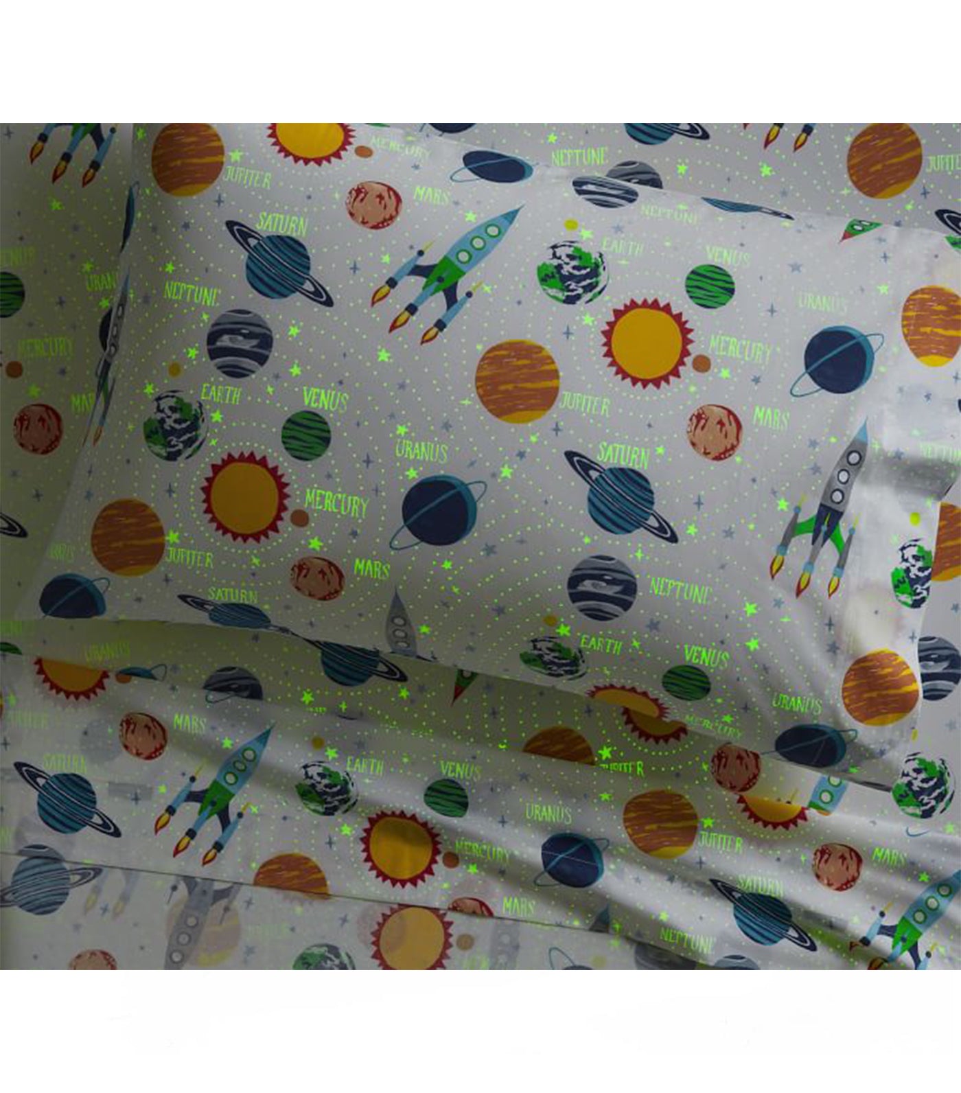 Solar System Glow-in-the-Dark Sheet Set