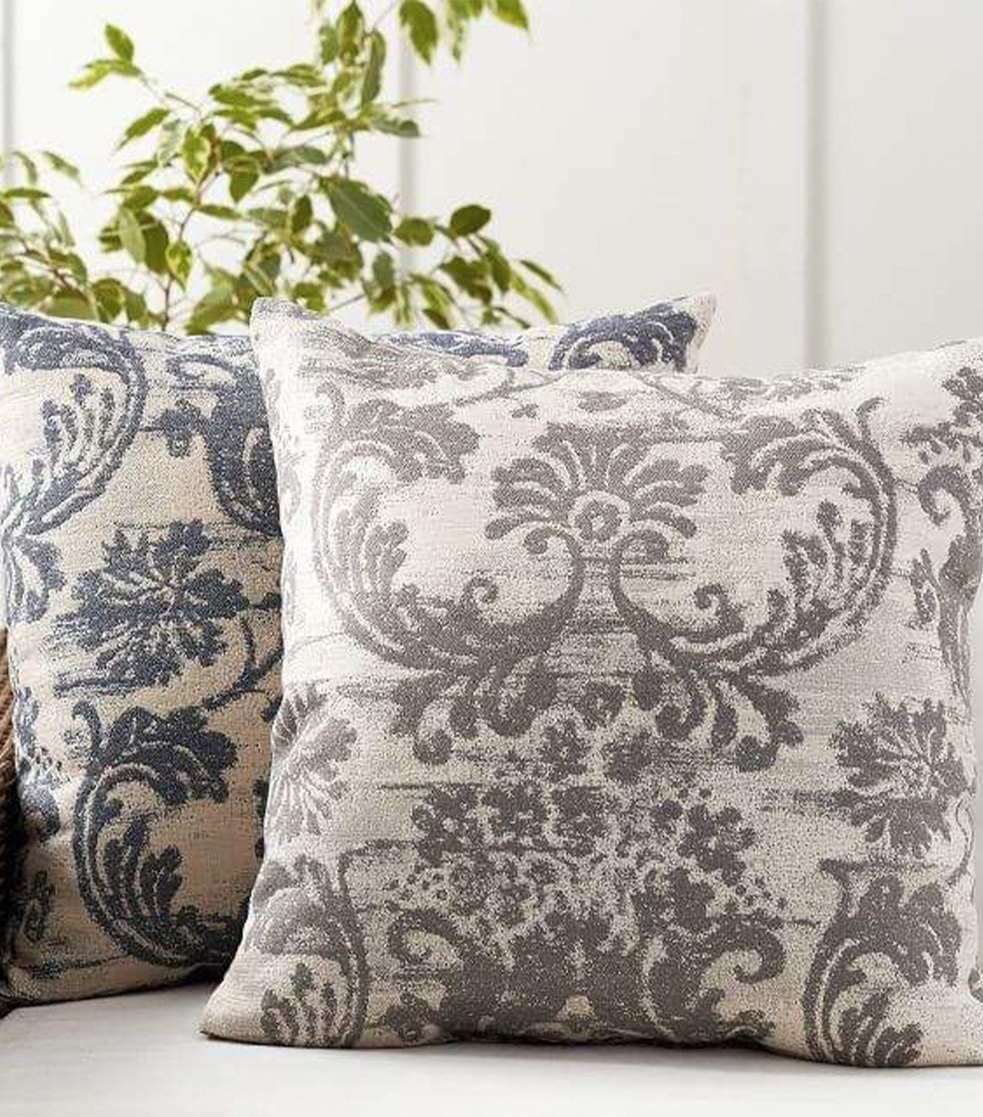 pottery barn sunbrella® rochelle damask indoor/outdoor pillow