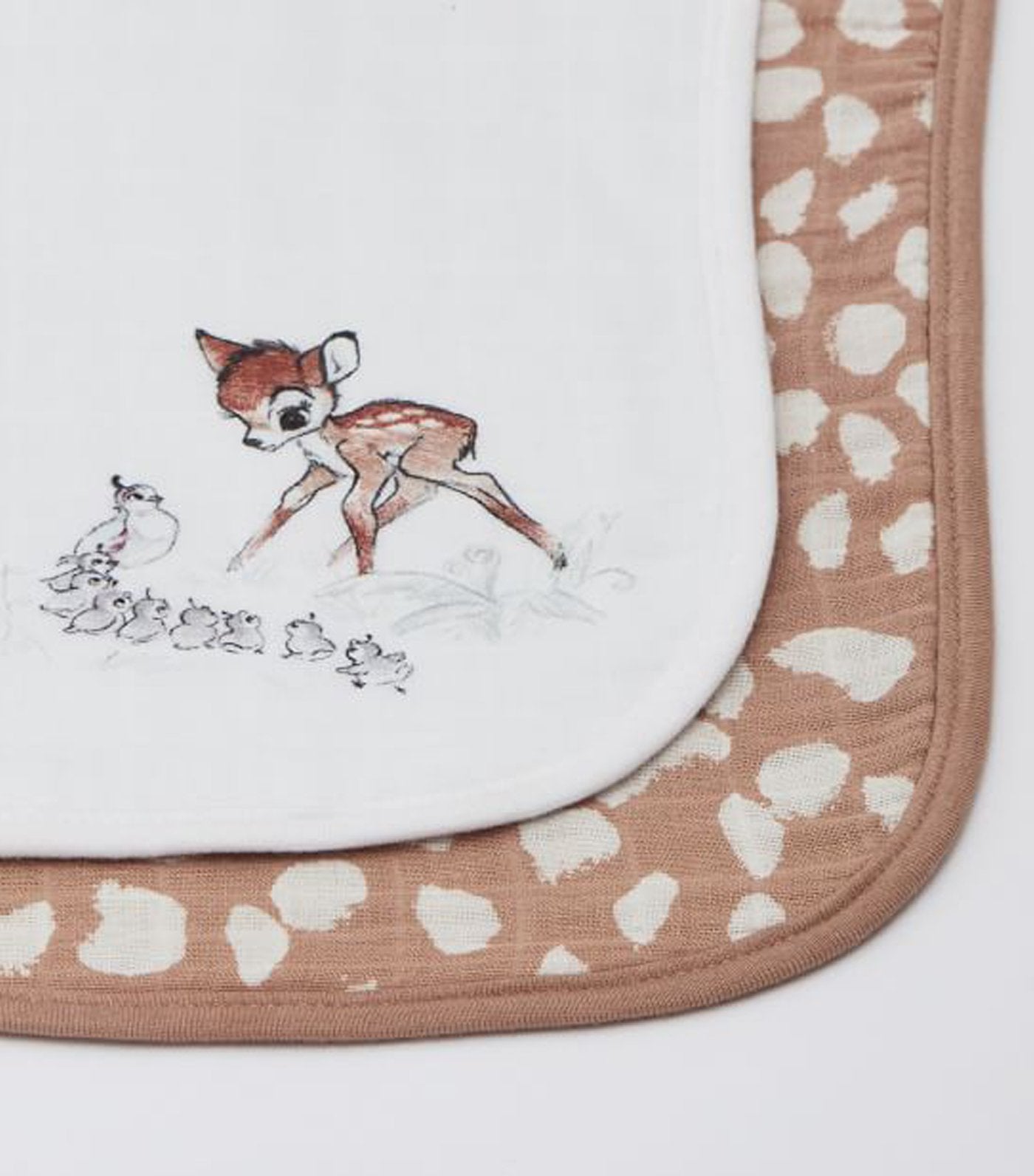 pottery barn kids brown and white disney bambi organix muslin swaddle - set of 3