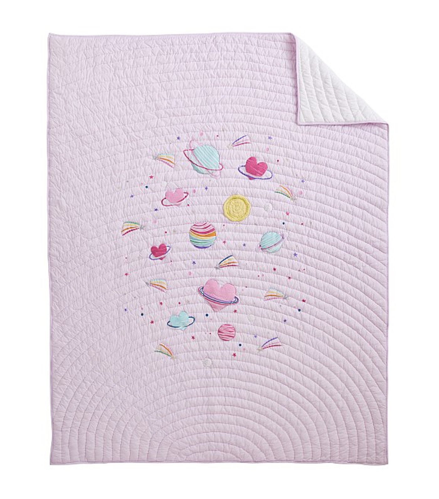 Galaxy Hearts Glow-in-the-Dark Quilt and Standard Sham