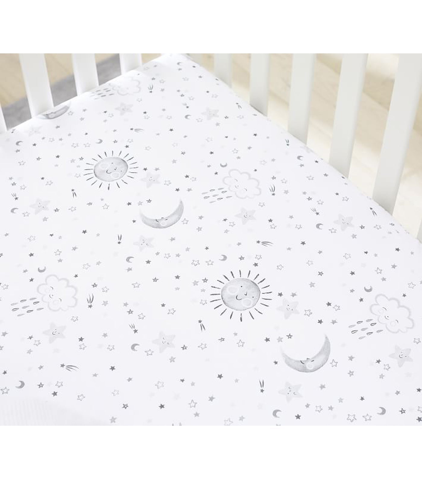 Organic Skye Crib Fitted Sheet - White