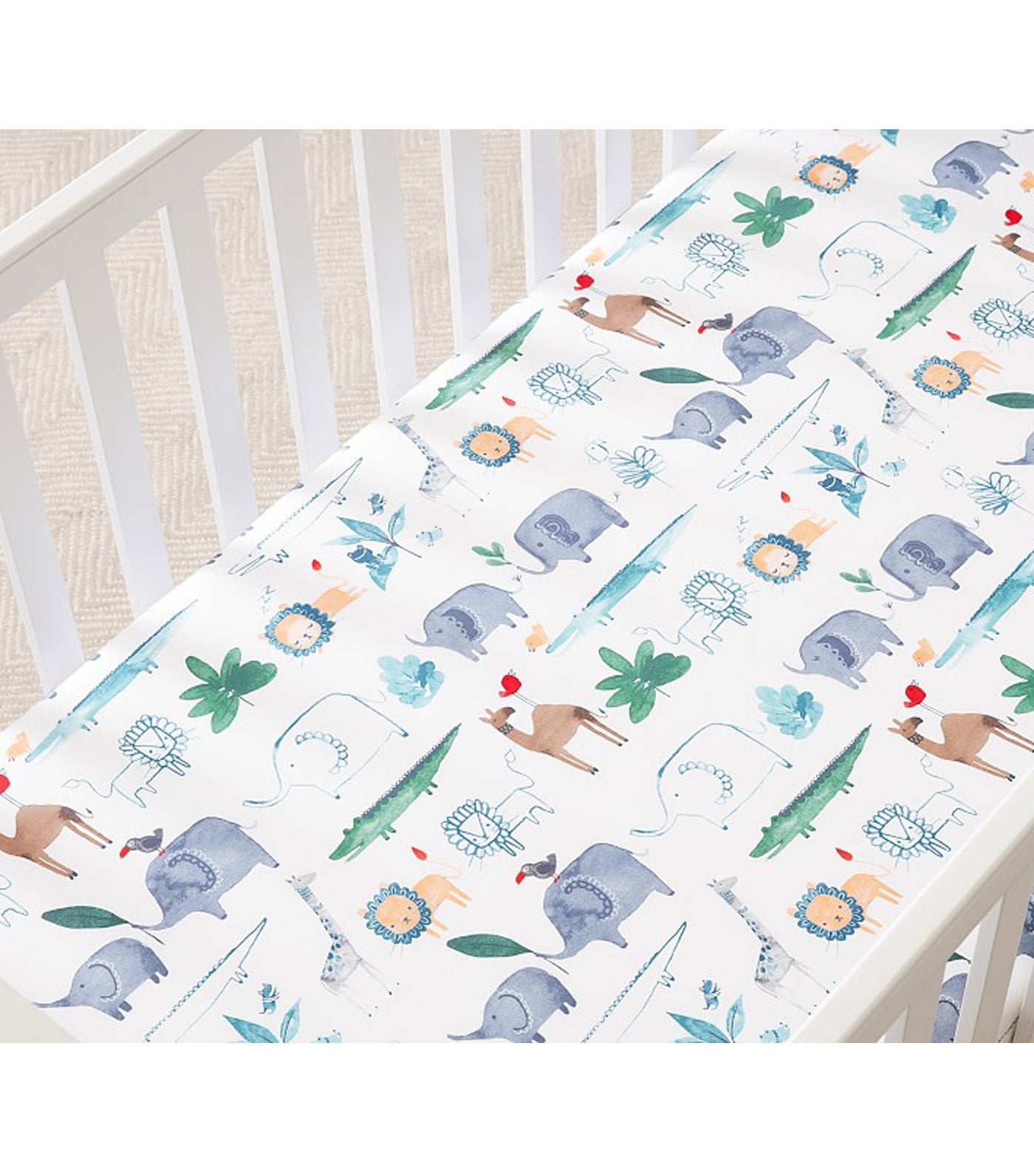 Colby Animal Crib Fitted Sheet - Multi