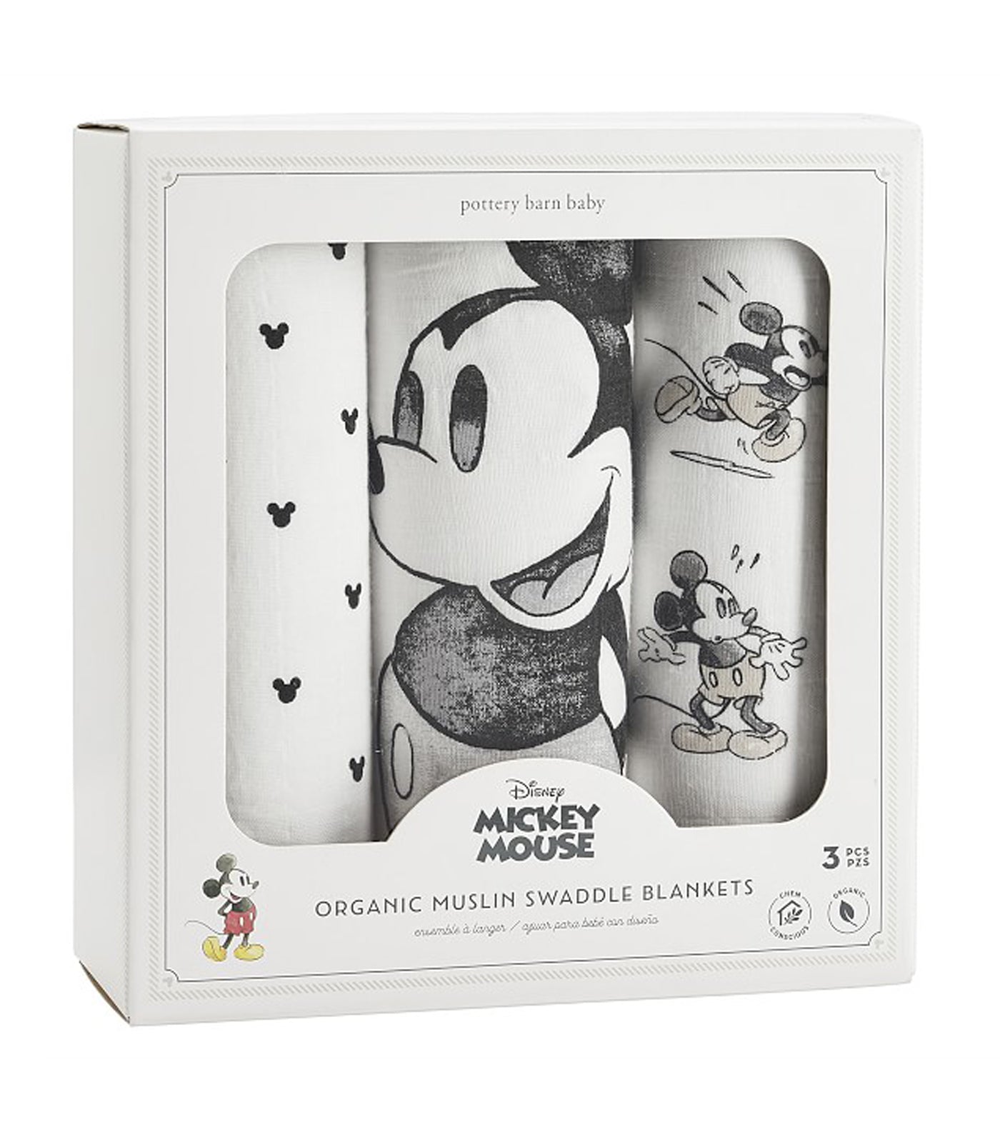 Disney Mickey And Minnie Mouse Organic Swaddle Set - Multi