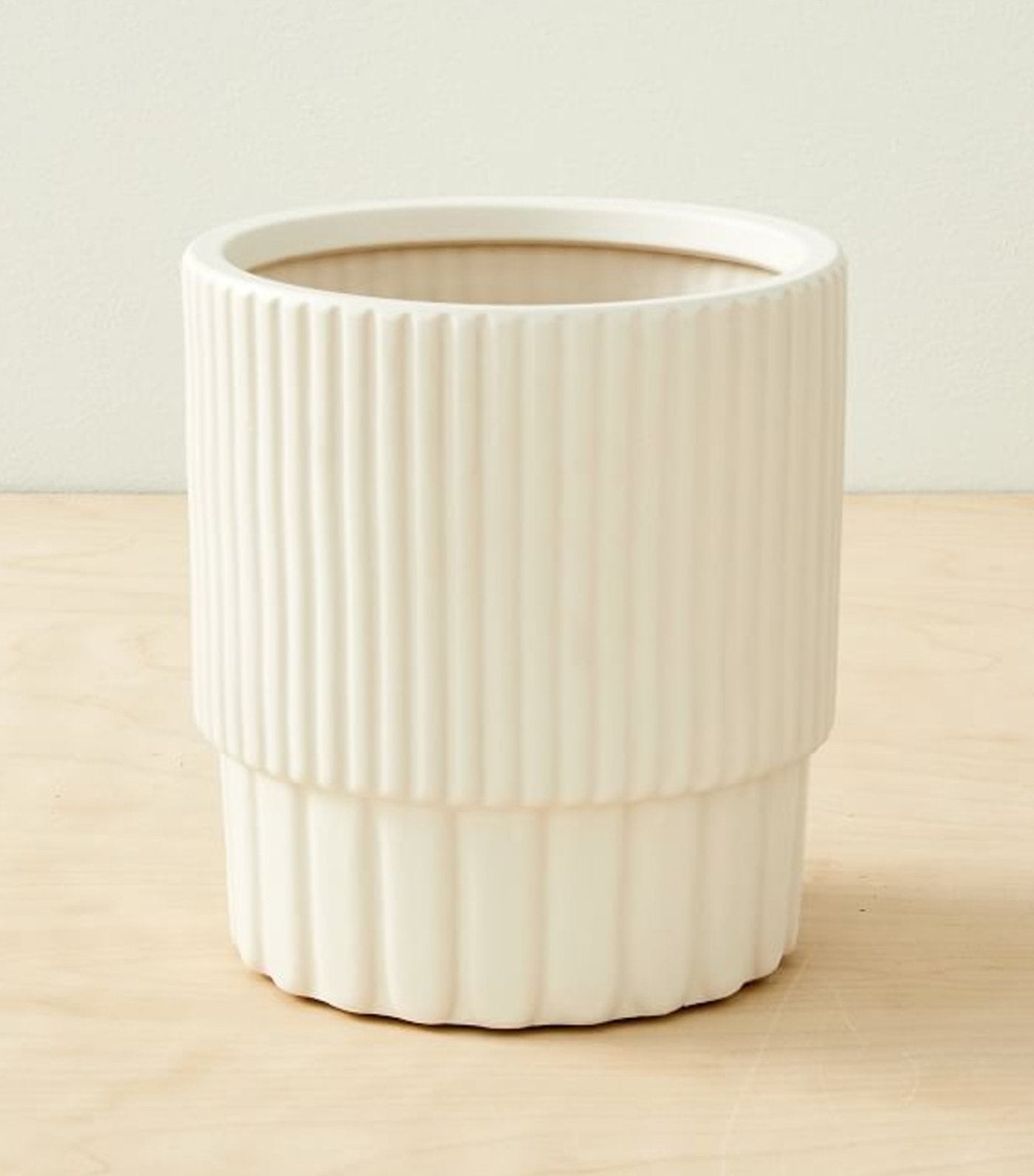 west elm Fluted Planters - White