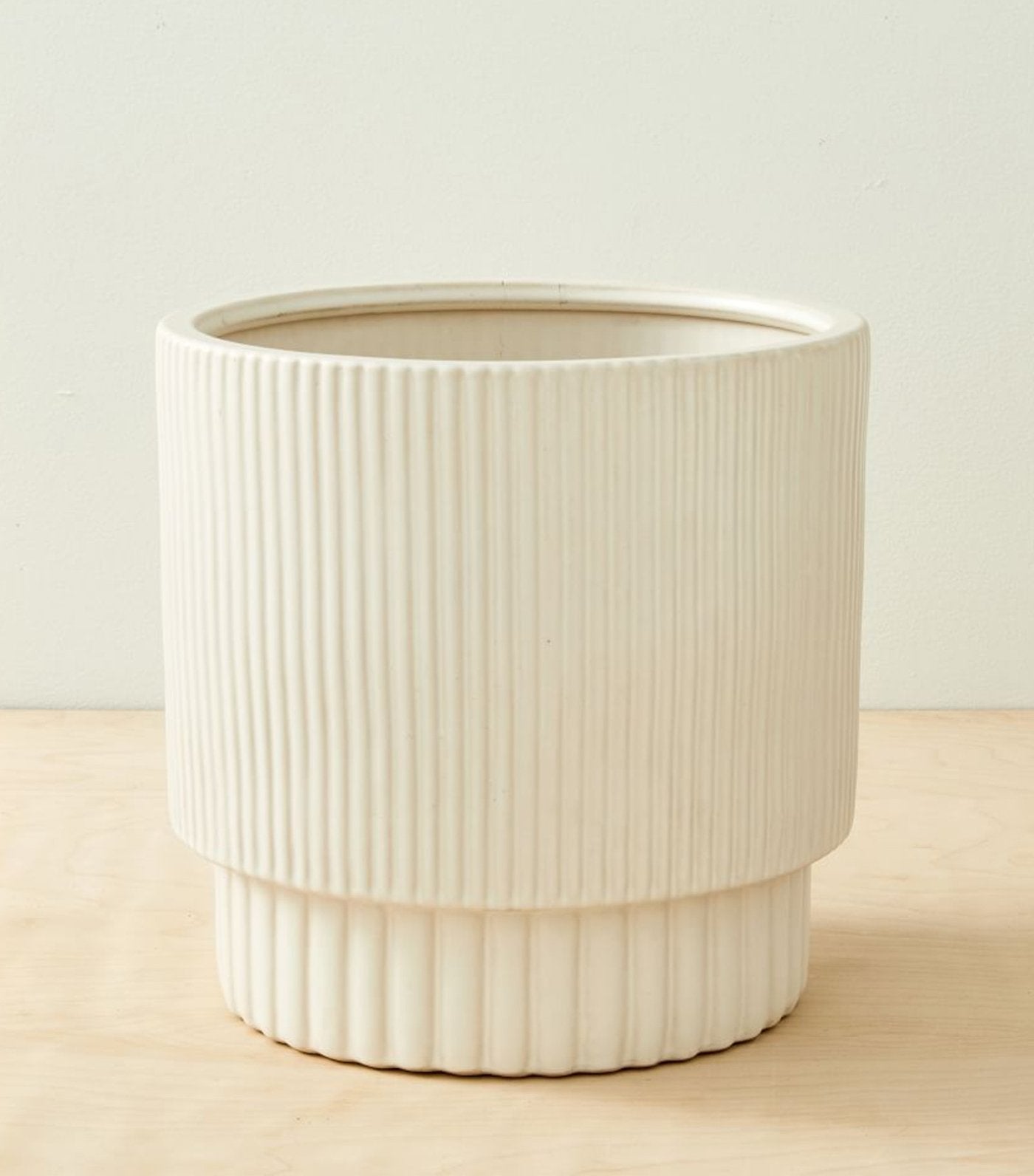 west elm Fluted Planters - White