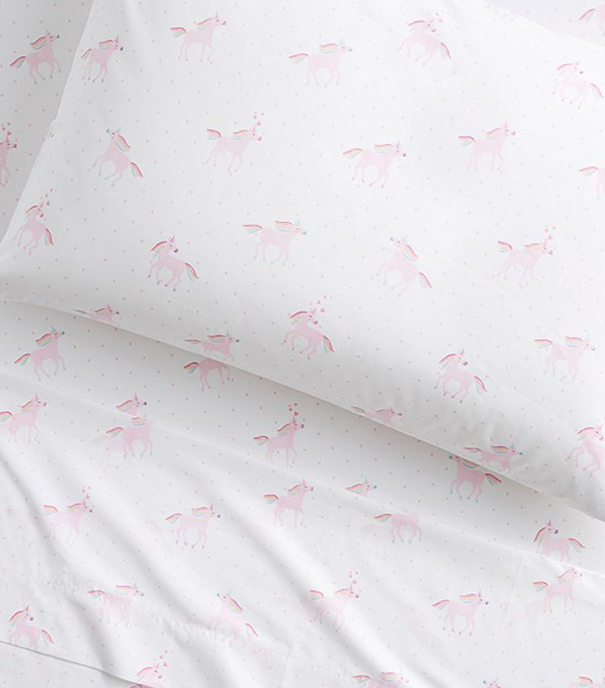 pottery barn kids unicorn rainbow sheet set - twin