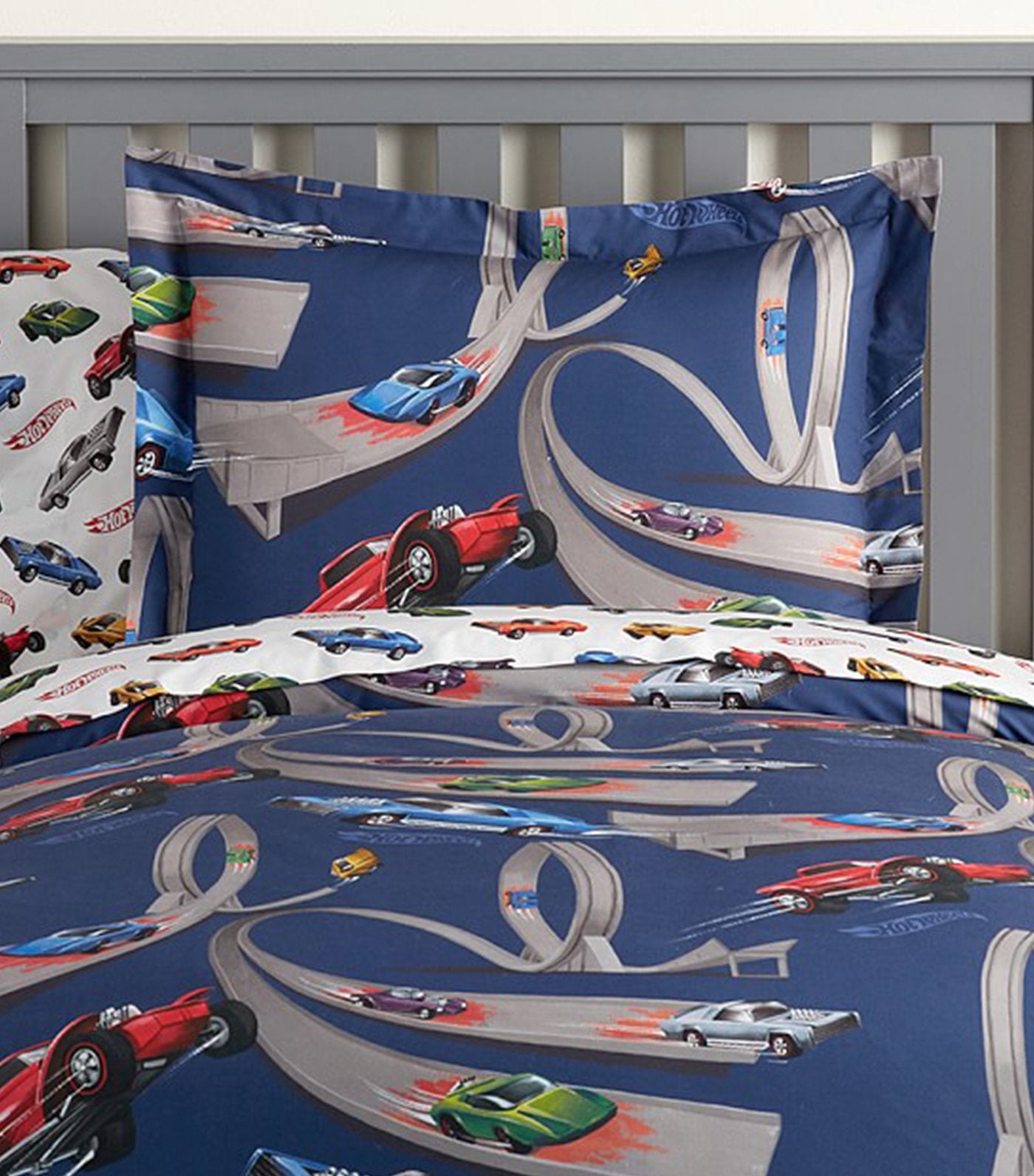 pottery barn kids hot wheels® duvet pillow sham - standard